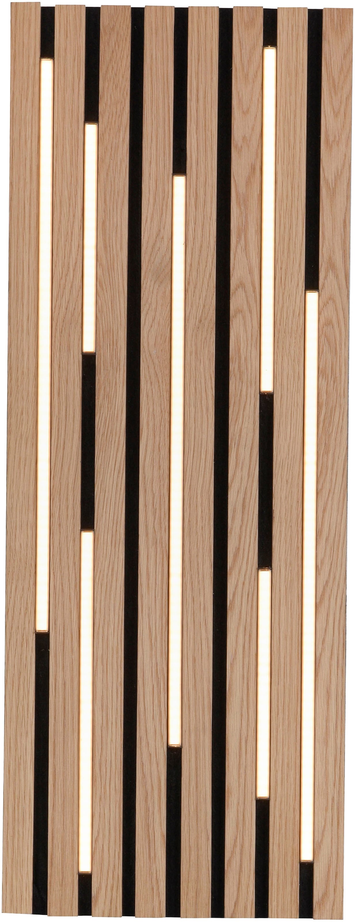 andas Deckenleuchte »Unnestad Akustikpaneele«, 1 flammig, Leuchtmittel LED-Board | LED fest integriert, schwarze LED Diffuser, Holz, Akustik, Paneele, 3000K - 80 x 30 cm