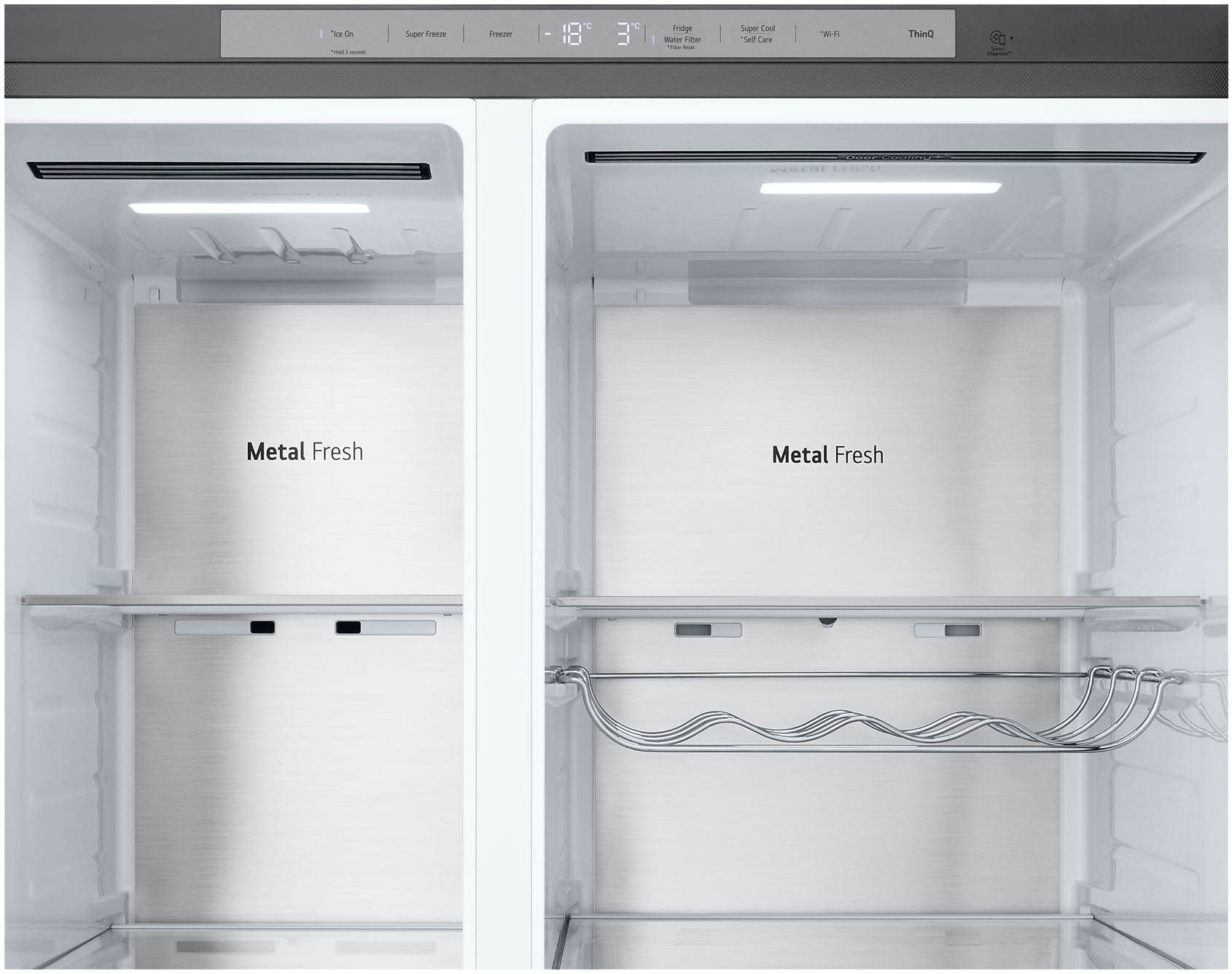 LG Side-by-Side X-Serie »GSXE90MBAD«, großes Wein- und Flaschenregal