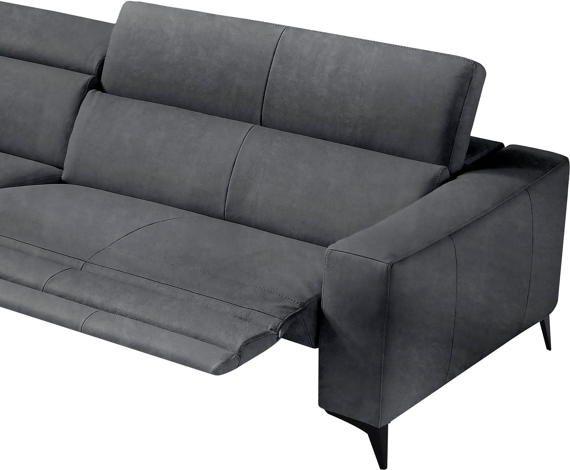 Egoitaliano Ecksofa »Edith, Designsofa mit hohem Sitzkomfort, L-Form«, inkl. elektrischer Relaxfunktion und manuell verstellbaren Kopfteilen