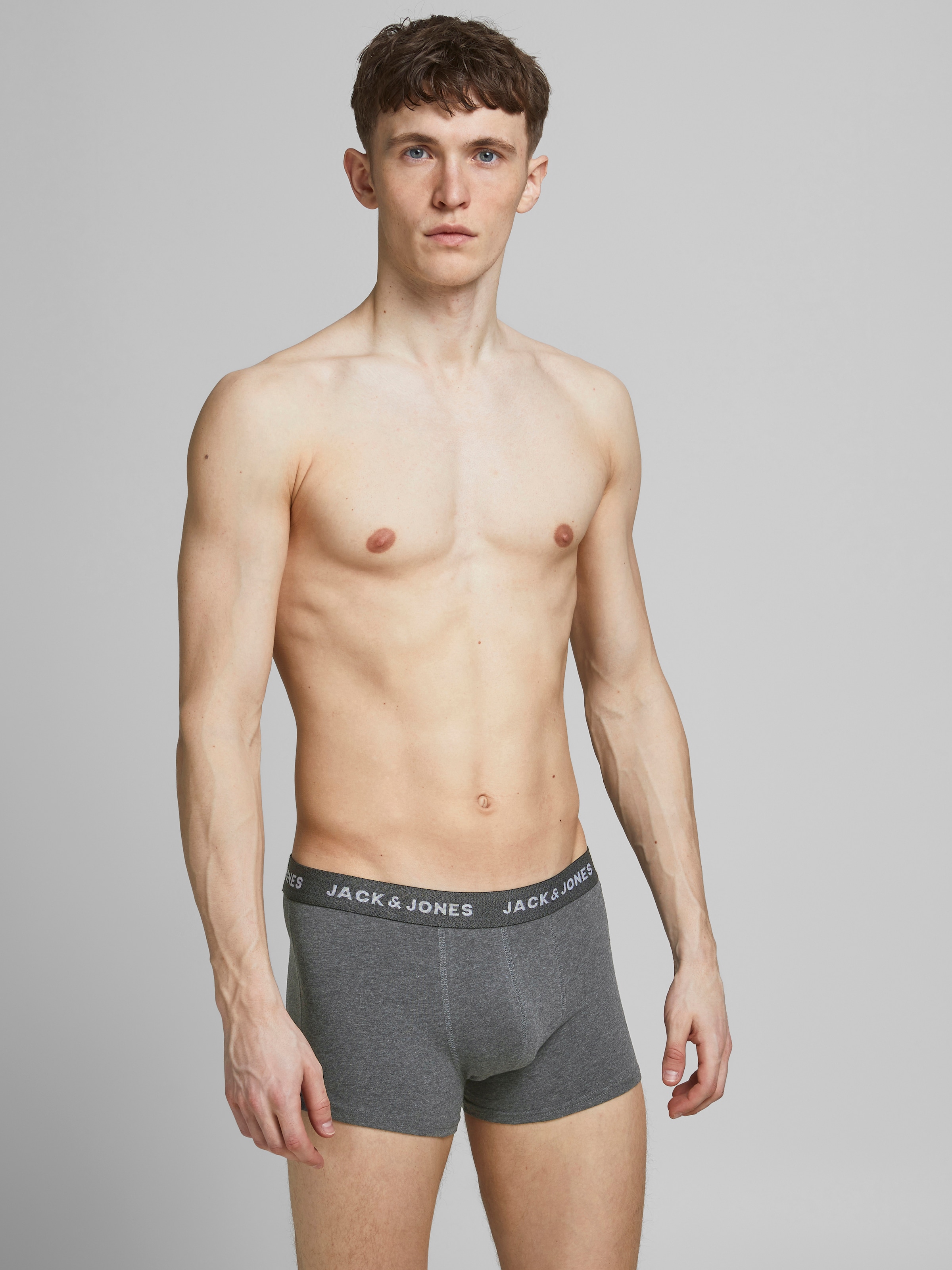 Jack & Jones Trunk »JACSOLID   Stretchkomfort, elastisch, bequem mit sportlichem Look« Packung, 12 Stk. bedruckt, modisch, eng anliegend, Baumwollmischung, Bündchen
