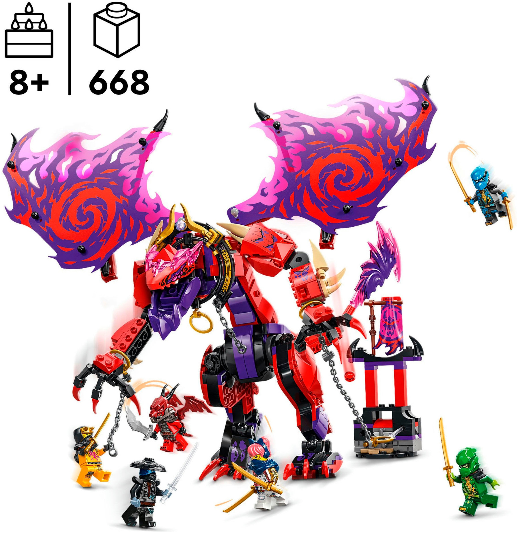 LEGO® Konstruktionsspielsteine »Chaosdrache Donnerzahn (71832), LEGO® Ninjago«, (668 St.), Made in Europe