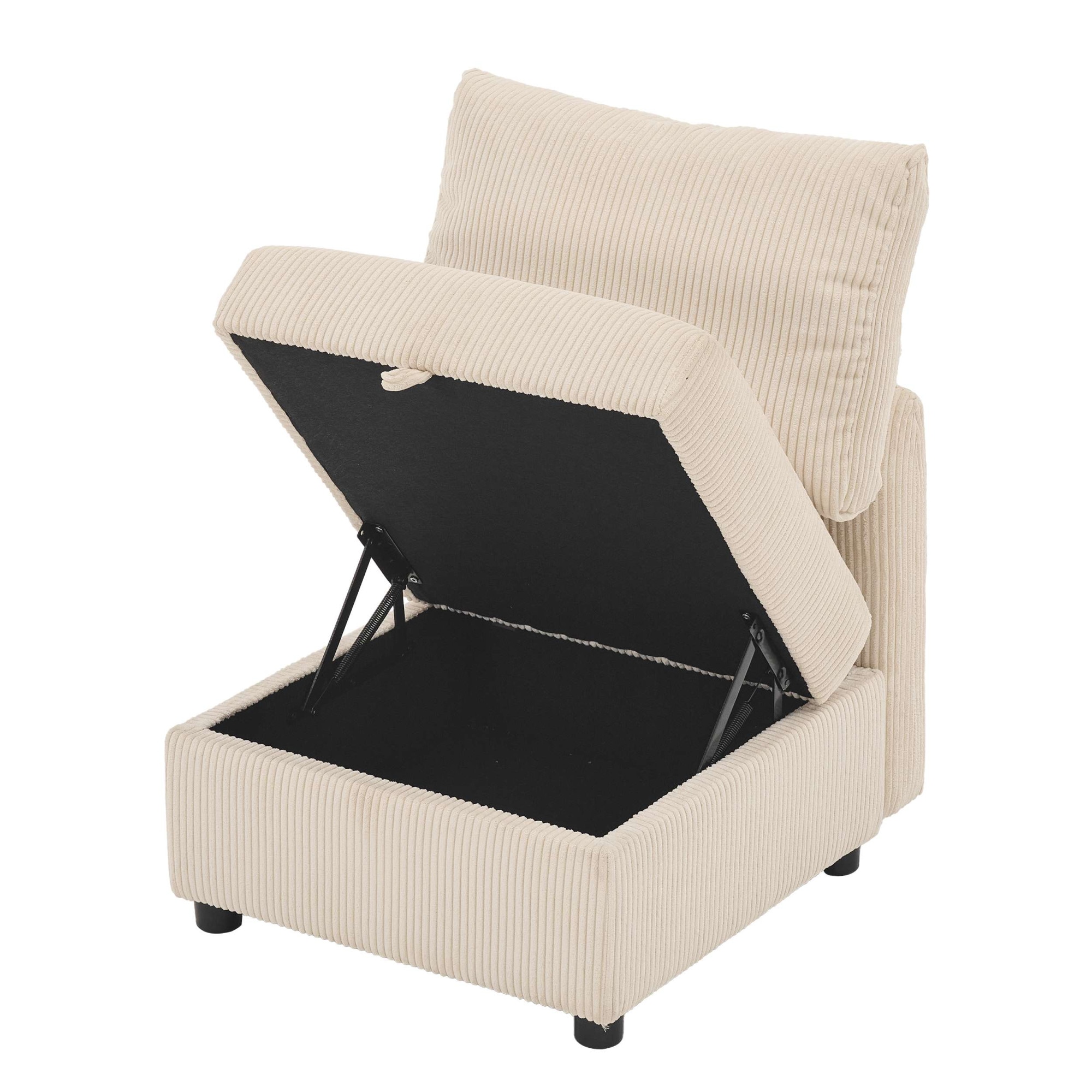 Dorel Home Sessel »STILHUS Sofa-Mittel-Element, mit Stauraum, Breite 65 cm, Cord-Bezug« als Modul oder separat verwendbar - individuell kombinierbar