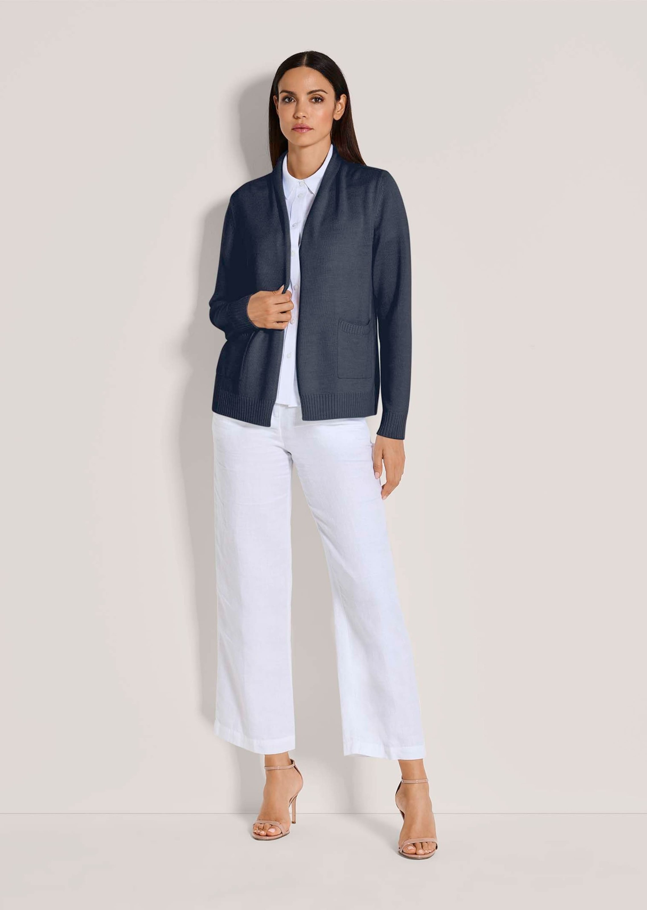 MADELEINE Strickjacke »Strickjacke Langarm Cardigan mit Schalkragen, Kaschmir« Formstabile Rippenabschlüsse