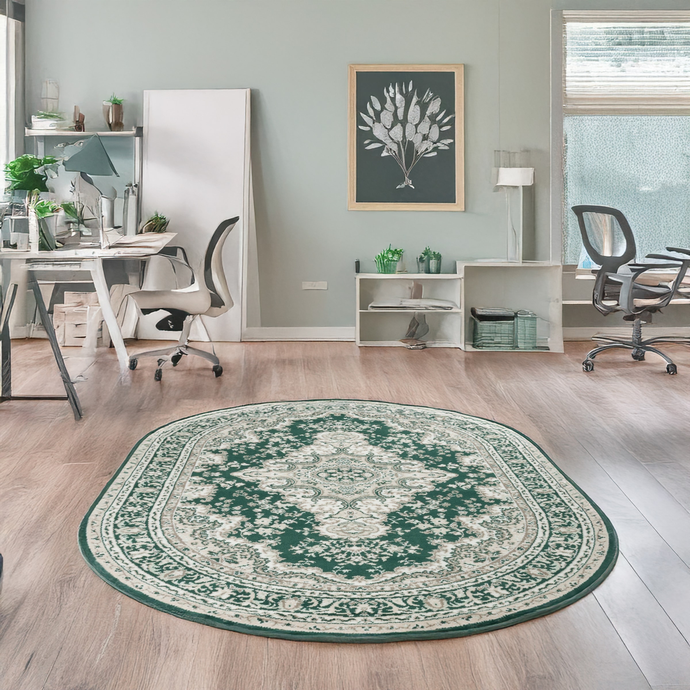 OTTO home Teppich »Oriental, Made in Belgium« oval 7 mm Höhe Orient-Optik, mit Bordüre, Kurzflor, pflegeleicht, elegant