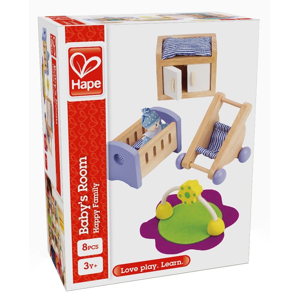 Hape Puppenhausmöbel »Babyzimmer«, (Set, 8 tlg.)