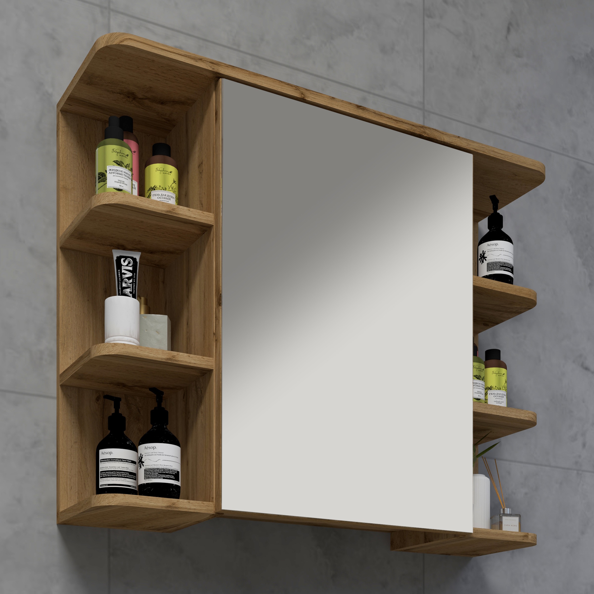VCM Badspiegel »Holz Badmöbel Spiegelschrank Spiegel Ablage Nilosi«