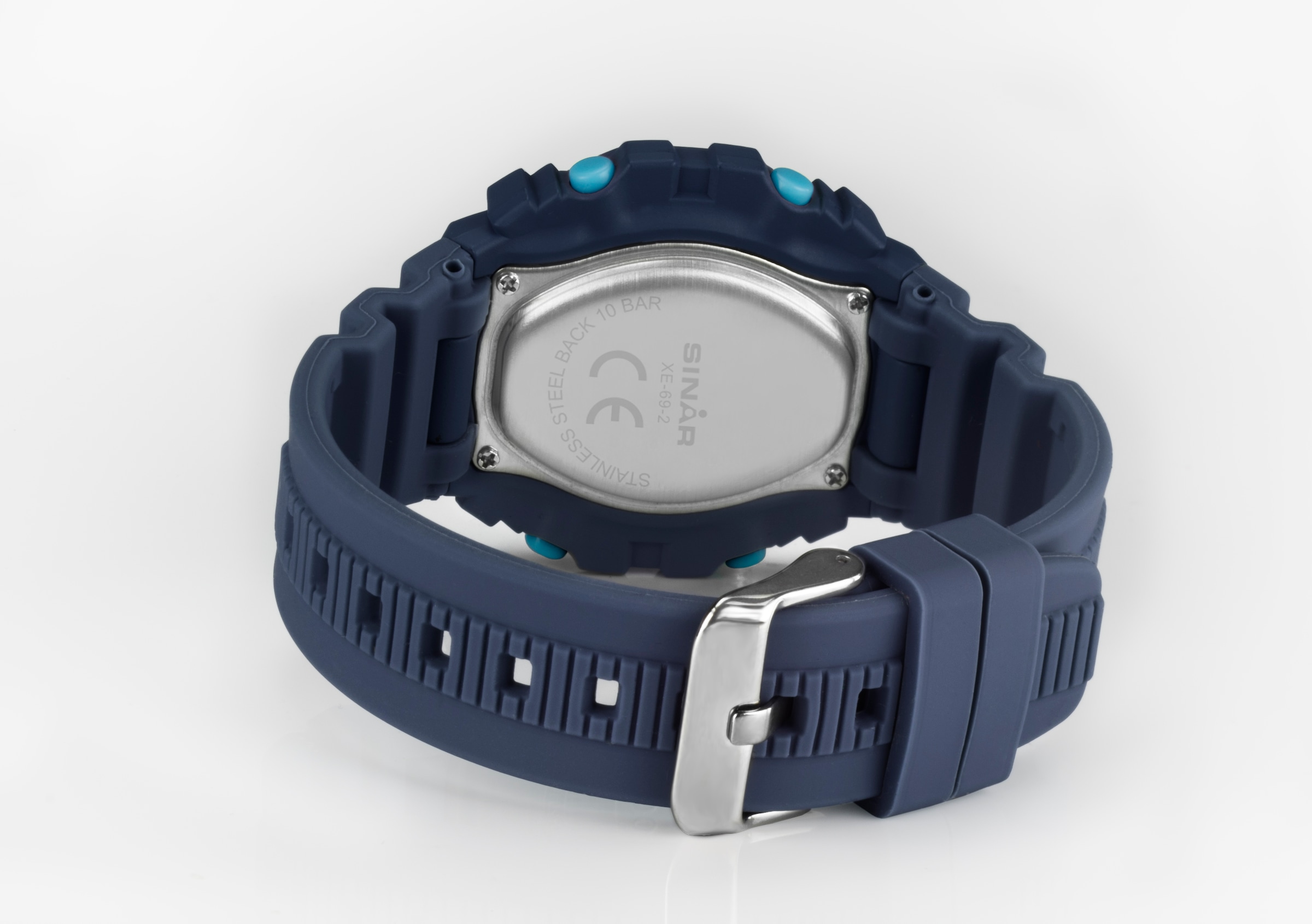 SINAR Digitaluhr Quarzuhr, Armbanduhr, Herrenuhr, Silikonarmband, digital, Monat, Tag