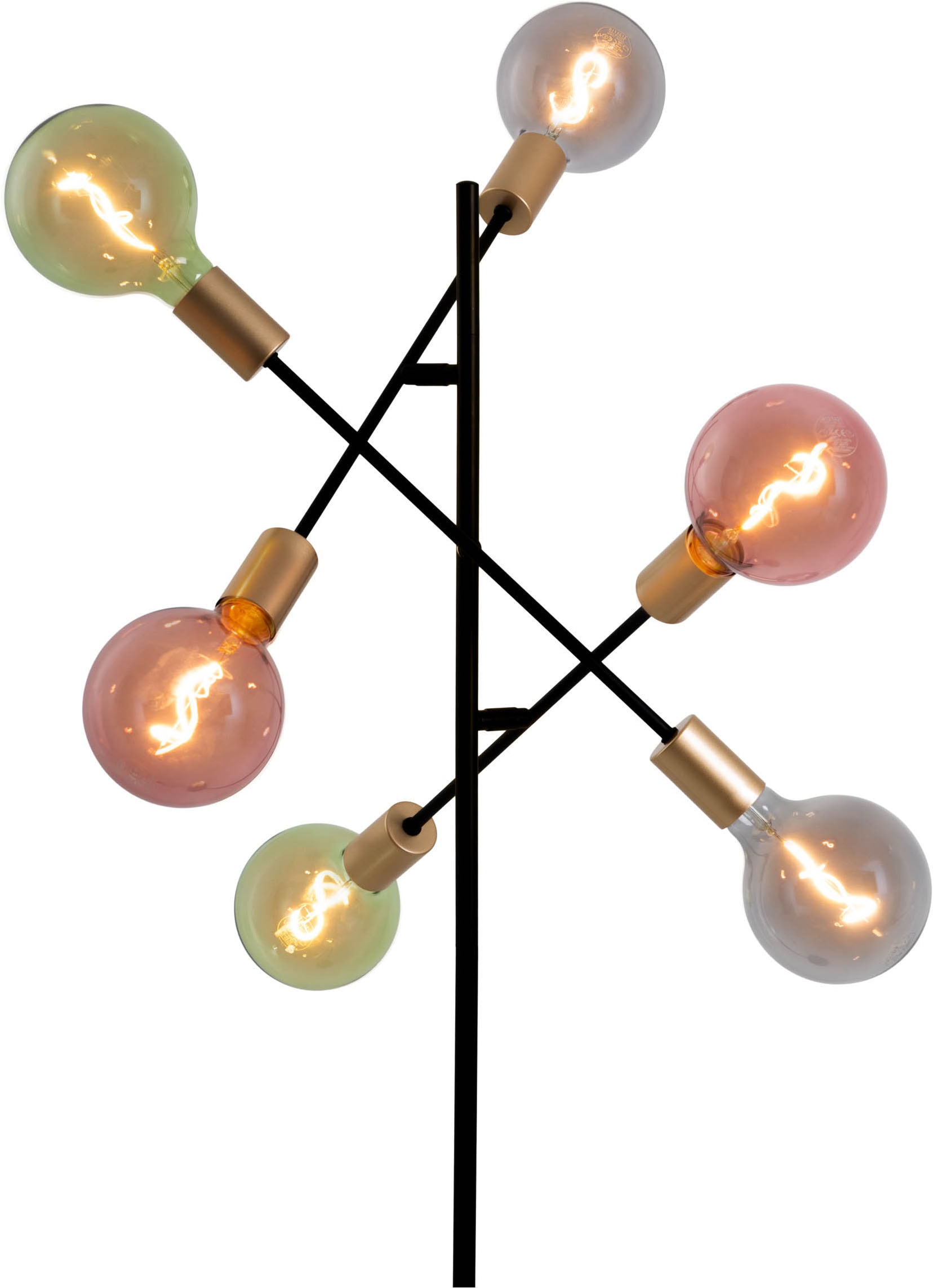 näve Stehlampe »Modo« E27 1 Stk. E27 max. 40W, incl. Tippschalter/Fußschalter, Farbe: schwarz, gold