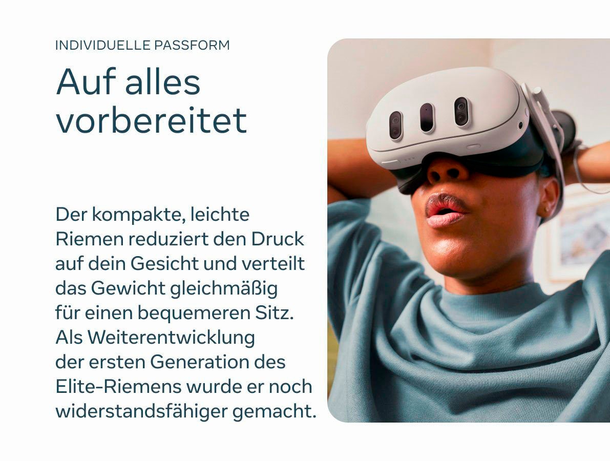 Meta Virtual-Reality-Brille »Quest 3 128 GB + Elite-Riemen mit Akku (Elite Strap with Battery)«