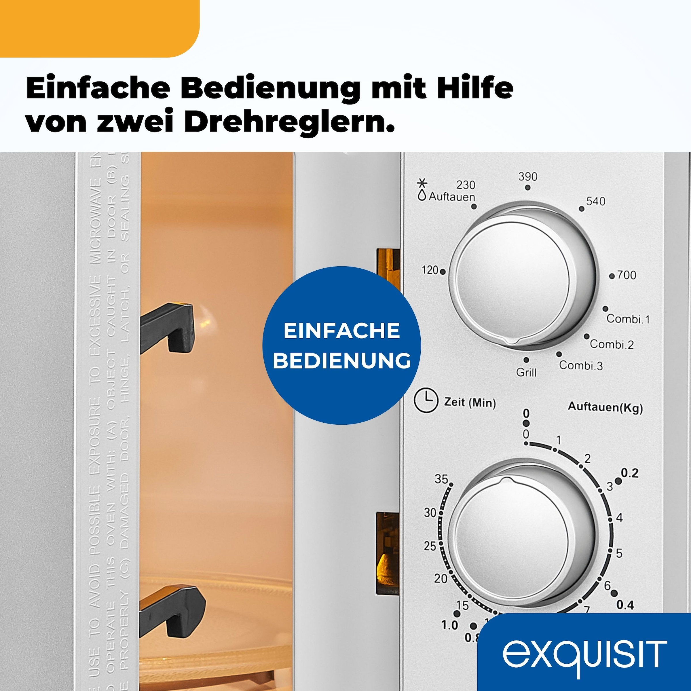 exquisit Mikrowelle »MW 900-030G silber«, Grill-Mikrowelle, 1050 W