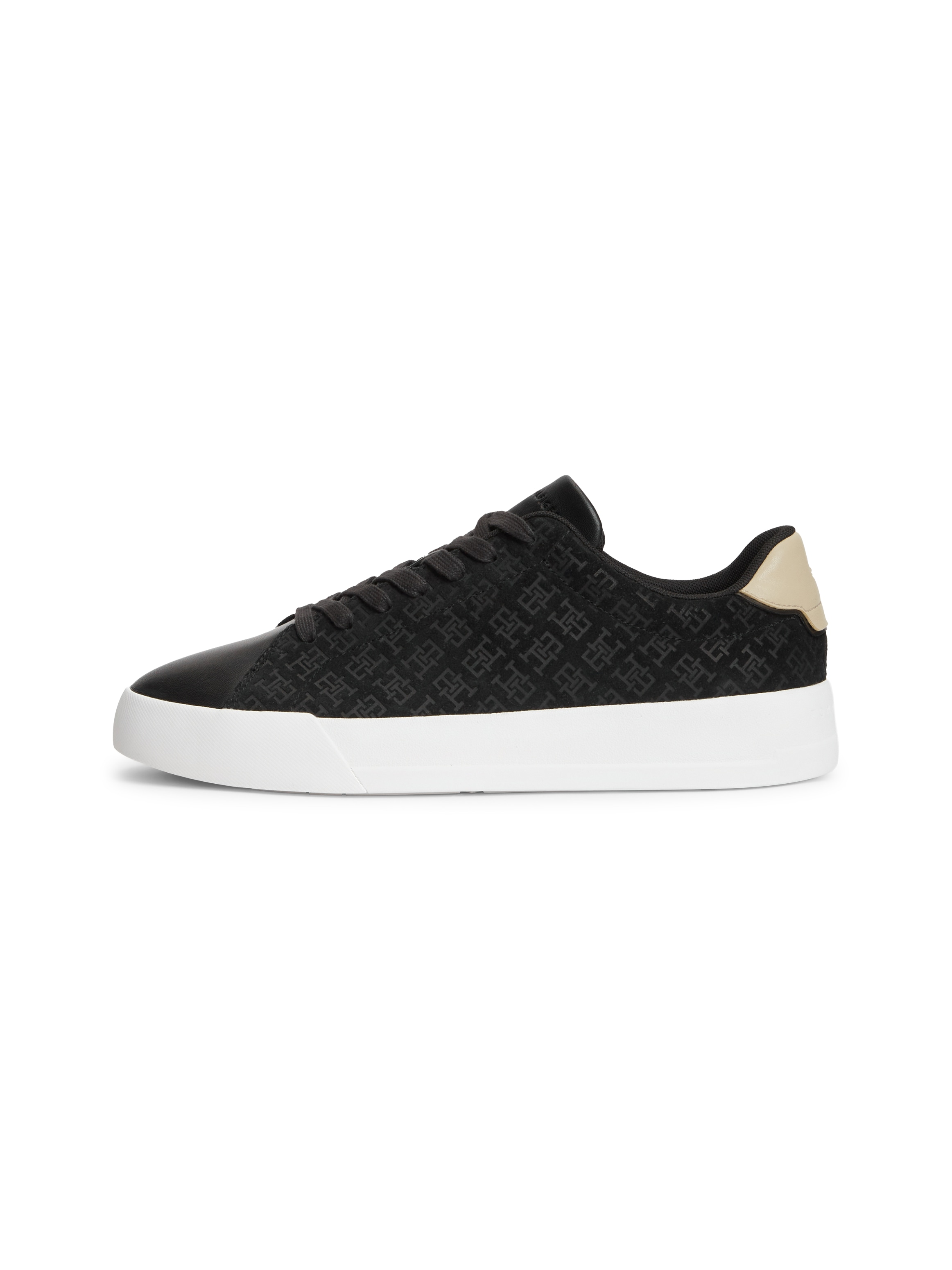 Tommy Hilfiger Sneaker »TH COURT LTH MIX  MONOGRAM«  Freizeitschuh, Halbschuh, Schnürer mit TH-Allover-Prägung