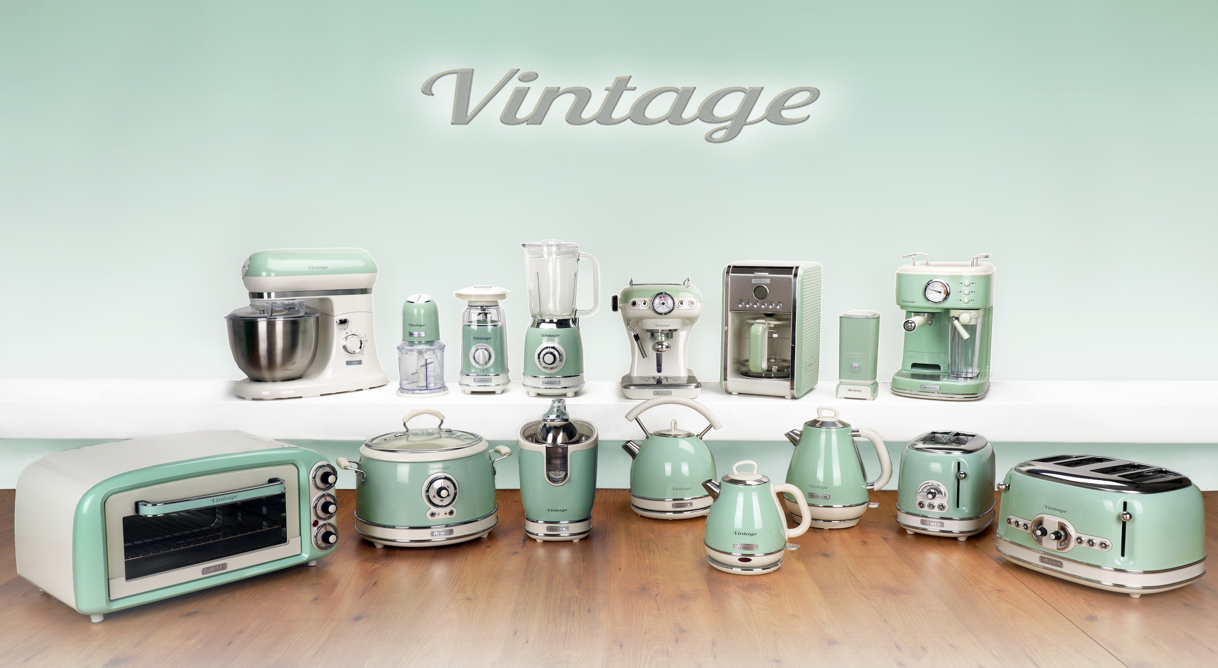 Ariete Wasserkocher »2868GR Vintage 1 L grün« 1 l 1630 W