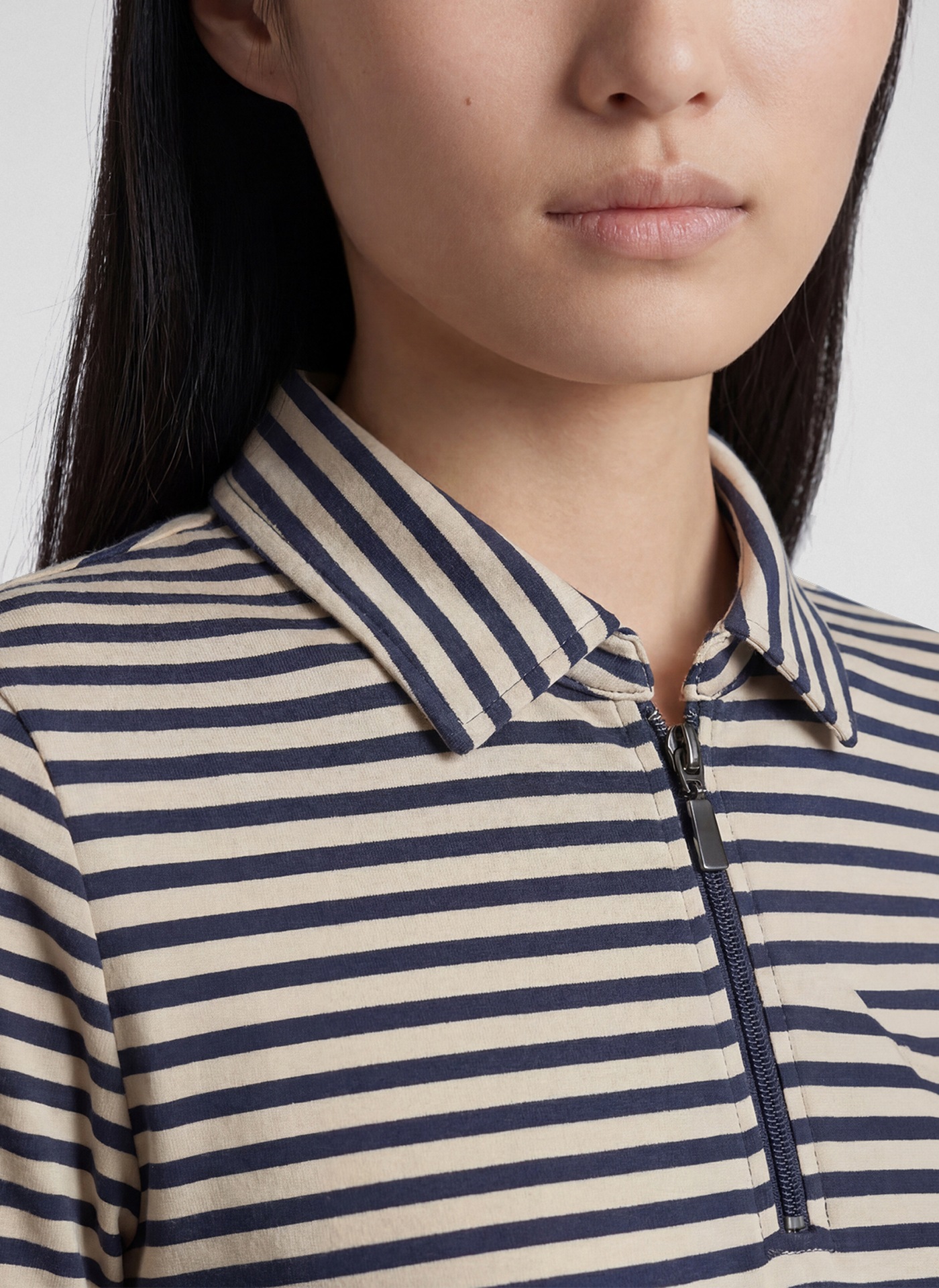 Rabe 3/4-Arm-Shirt im Streifen-Look und mit Hemdblusenkragen