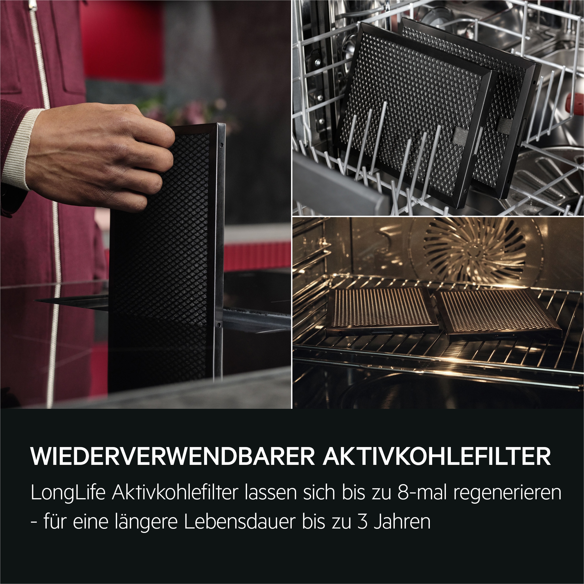 AEG Kochfeld mit Dunstabzug »TH84CB0FRB«, 4 individuell einstellbare Kochzonenregle