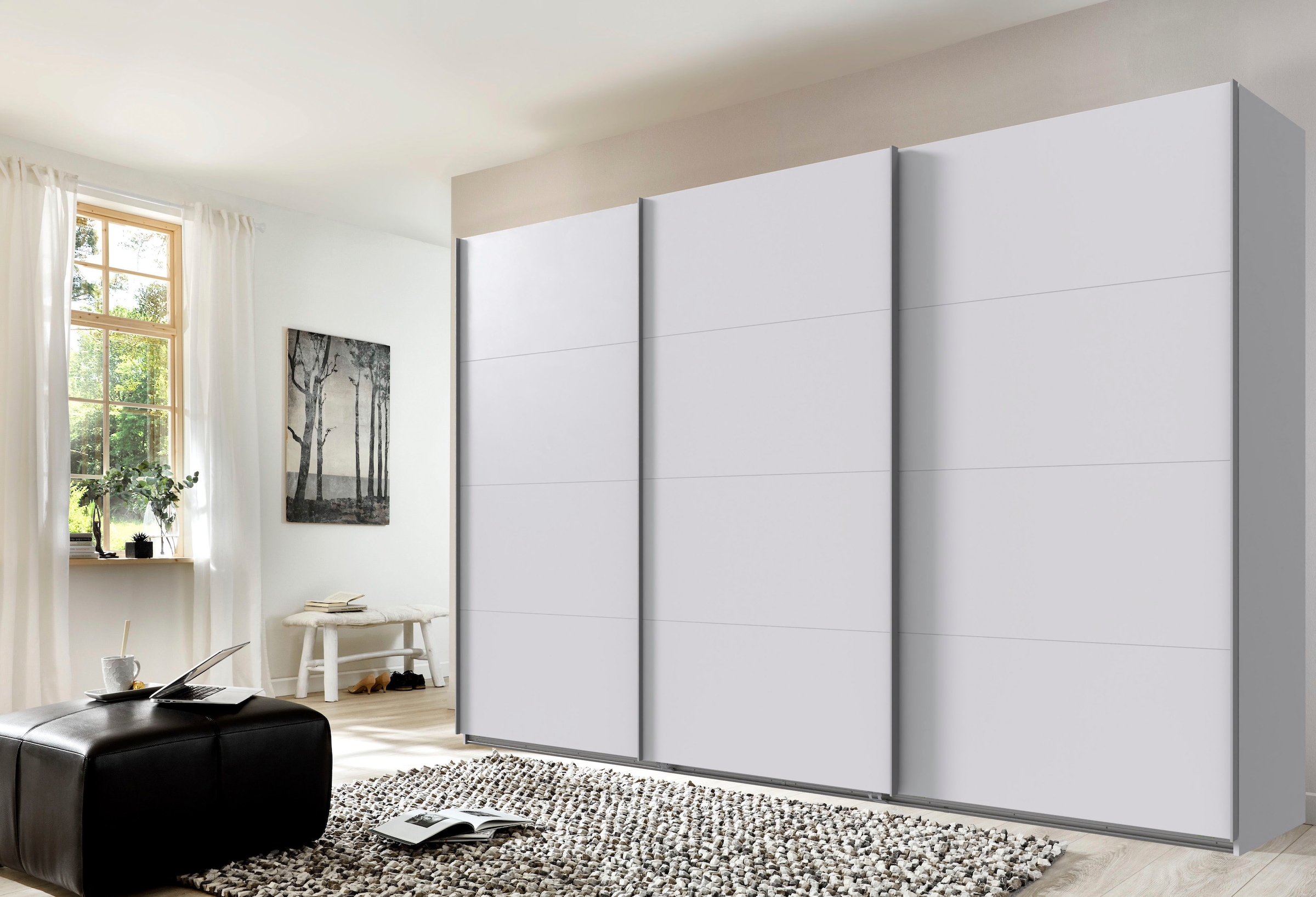 Wimex Kleiderschrank »Mugano, Made in Germany, Lieferung bis in Deine Etage und Stellort«, (wähle Deine Ausstattung: Basic oder Premium!), 3 Schwebetüren, große Größen, mit oder ohne Spiegel, Metallgriffe