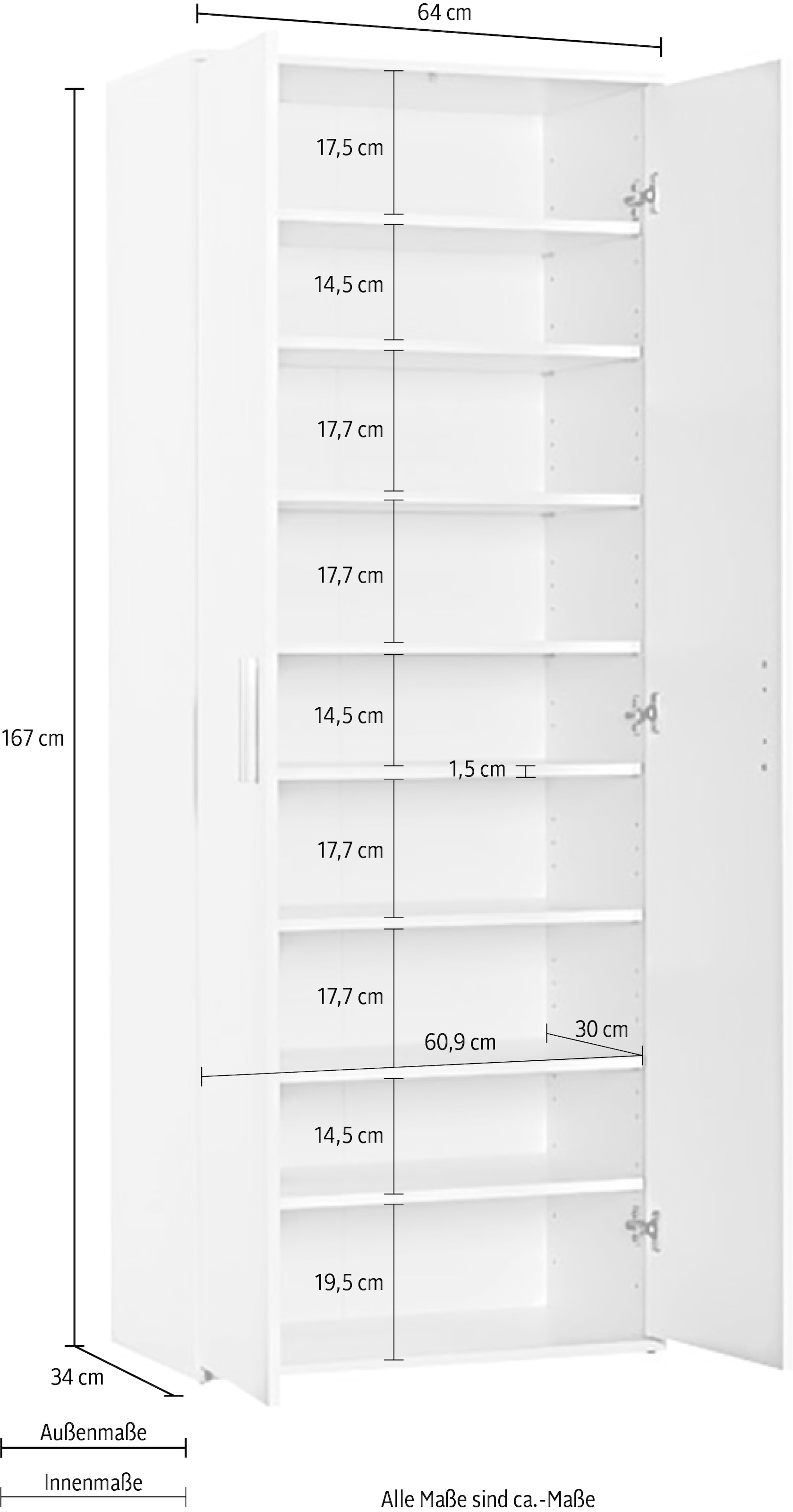 Procontour Schuhschrank »Clara«, Breite 64cm, mit Einlegeböden online  bestellen bei OTTO | Schuhhochschränke