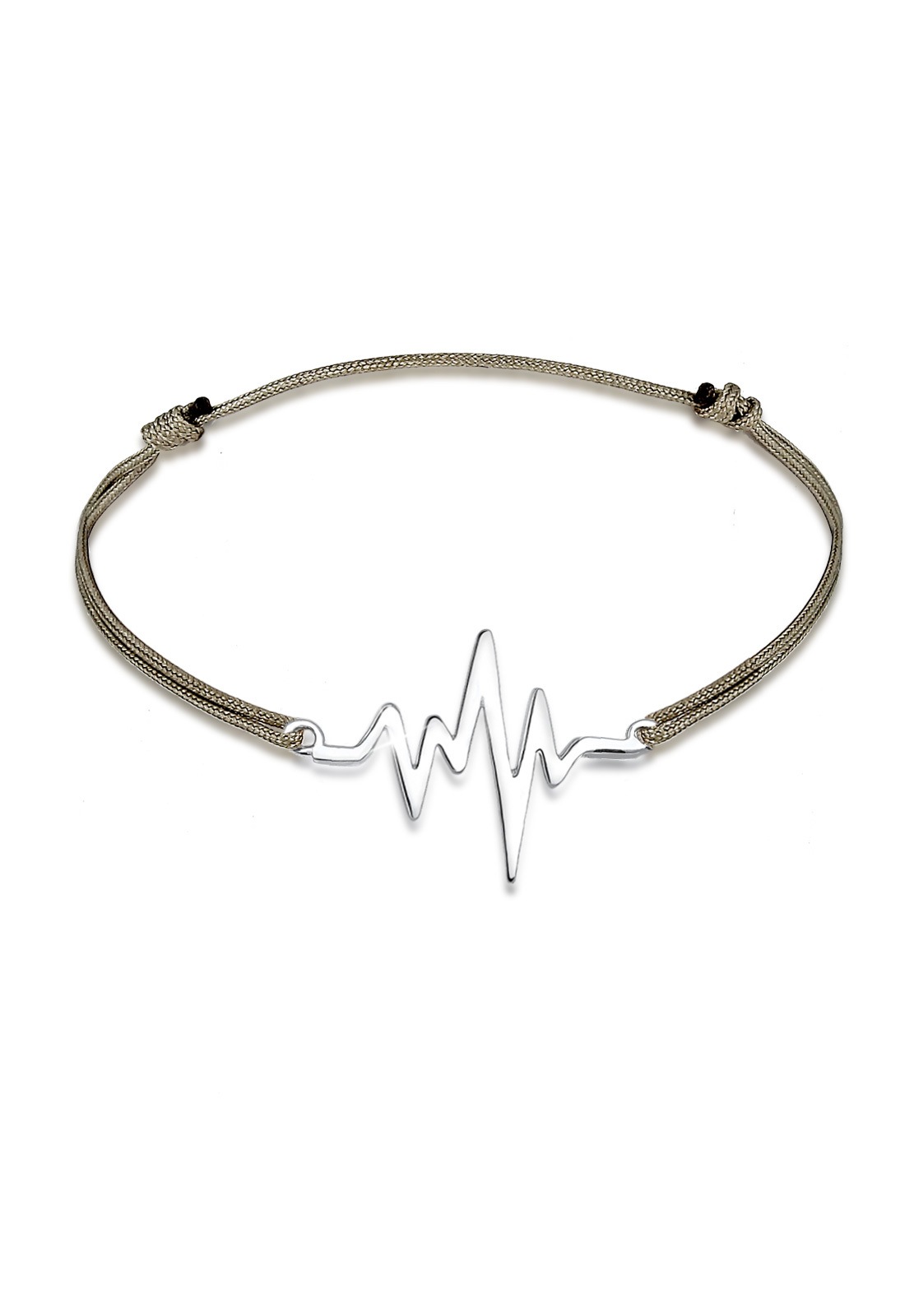 Elli Armband »Herzschlag Textil Trend Geo 925 Sterling Silber«