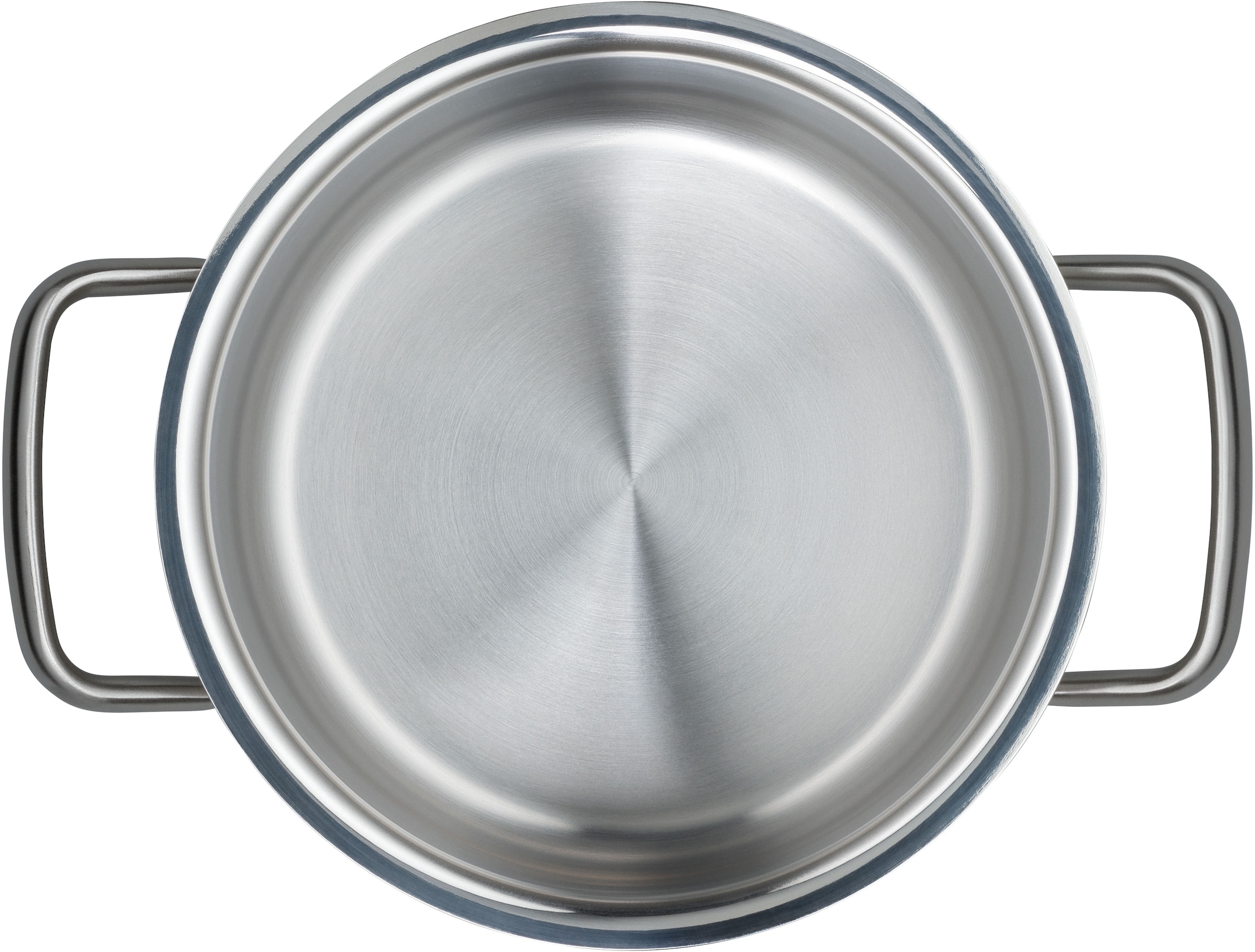 WMF Kochtopf »Gourmet Plus«, Cromargan® Edelstahl Rostfrei 18/10, (2 tlg.), wärmeduzierende Hohlgriffe, Innenskalierung, breiter Schüttrand