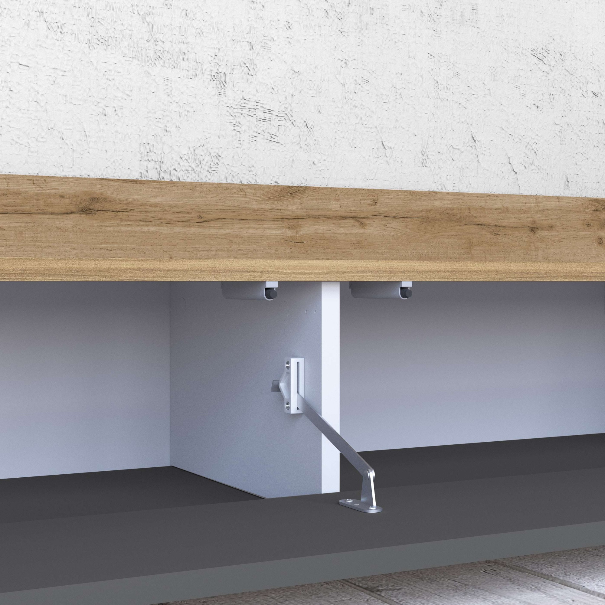 OTTO home Lowboard »BOLSENA,TV-Kommode, TV-Möbel,TV-Bank, 4 Fächer und offenes Ablagefach« 1 Stk. tlg. stehend/hängend montierbar, Made in Italy, B/T/H: 200 × 35 × 31,2 cm