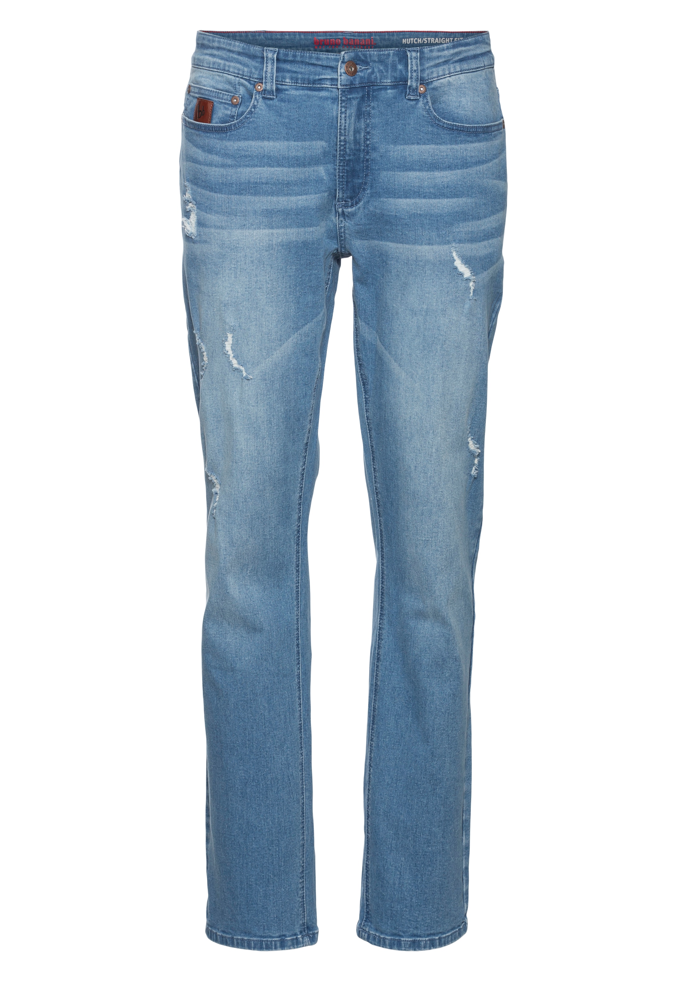 Bruno Banani Straight-Jeans »Hutch«, gerade Beinform, teilweise mit modischen Destroyed-Effekten