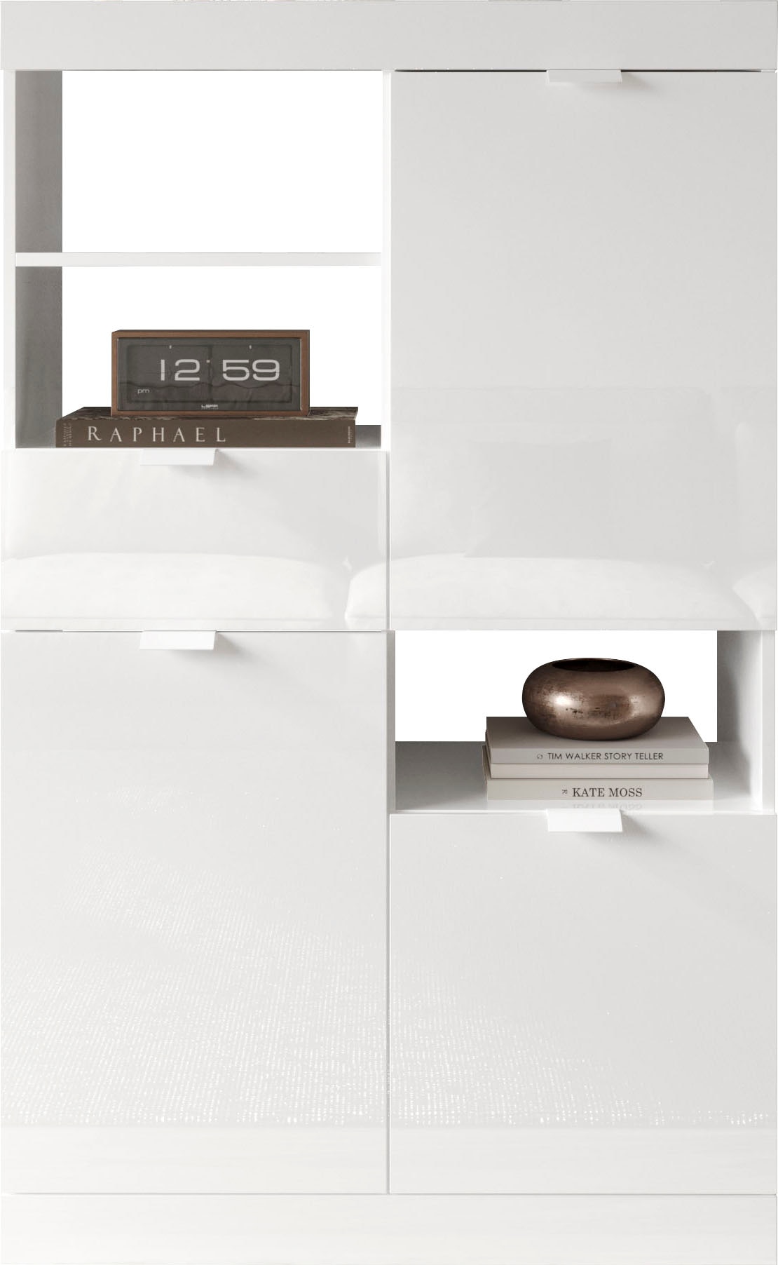 INOSIGN Highboard »Slim«, Breite 91 cm, weiß Hochglanz Lack