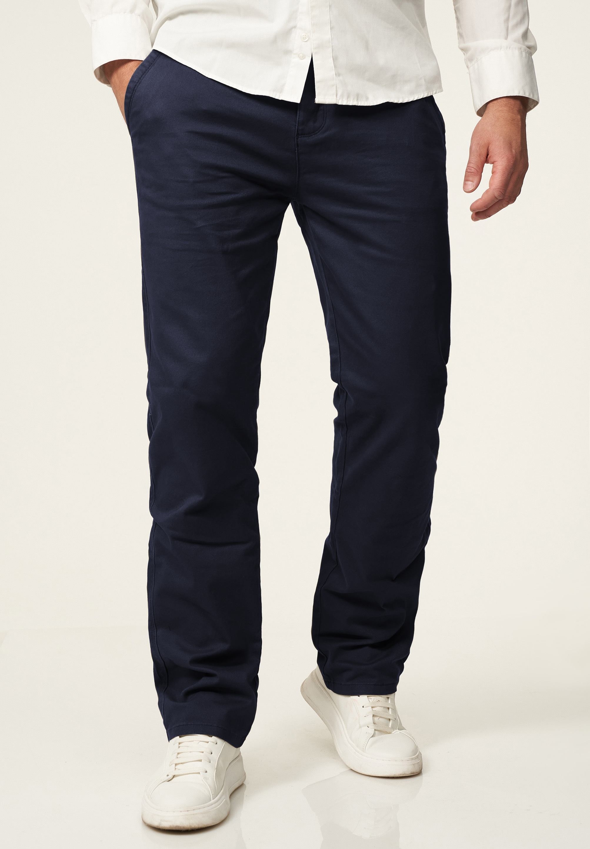 Daily Cotton Chinohose »Daily Cotton Chinohose DCDAVIE«  Herren Chino Hose Elastische Jeans Stoffhose Straight-Fit Casual