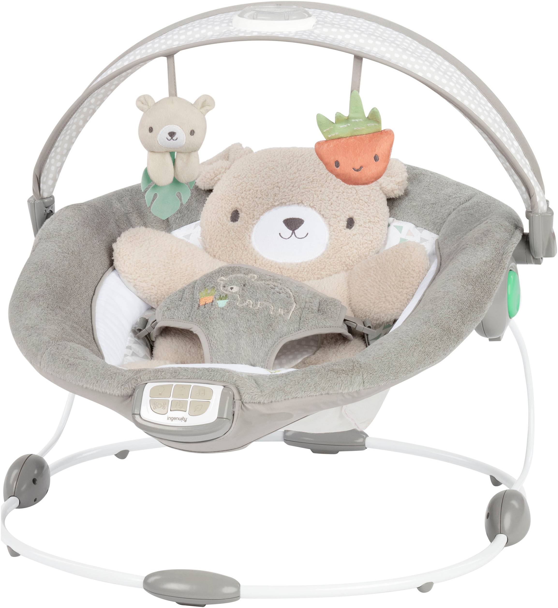 Ingenuity Babyschaukel »InLighten Bouncer - Nate « bis 9 kg mit Licht und Sound in grau