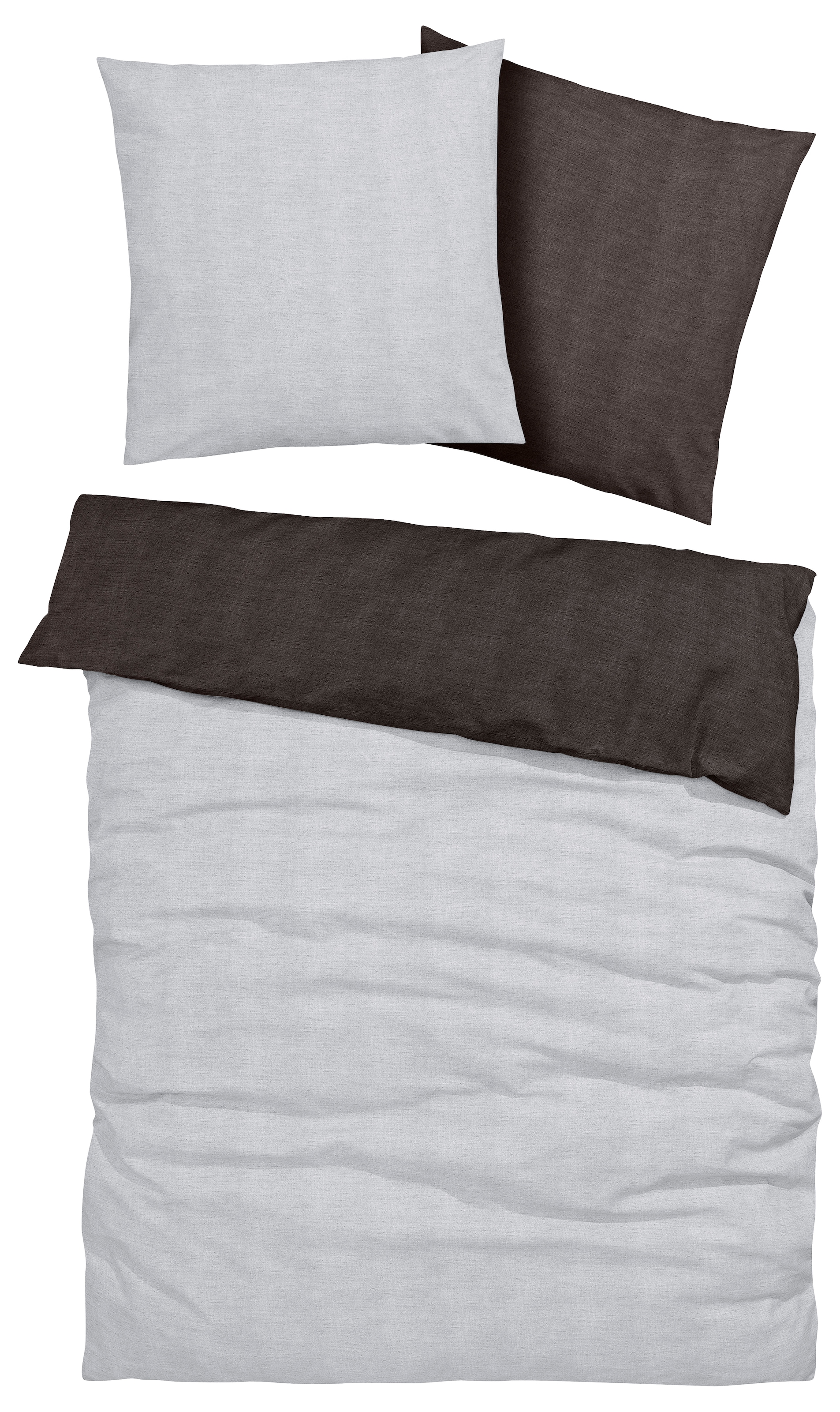 Bruno Banani Wendebettwäsche »Merlin, in den Qualitäten Linon (kühlend) und Biber (wärmend), atmungsaktiv, Flächengewicht 140 g/m², 100% Baumwolle, unterstützt Cotton made in Africa, mit Knopfverschluss«, (2 tlg.)