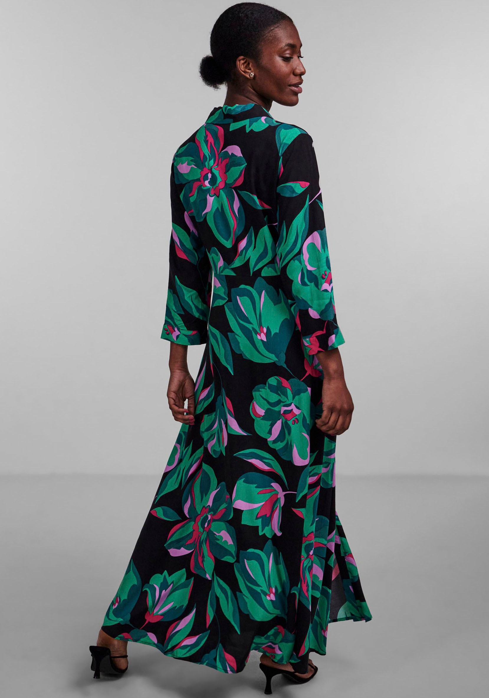 Y.A.S Hemdblusenkleid »YASSAVANNA LONG SHIRT DRESS«, mit 3/4 Ärmel