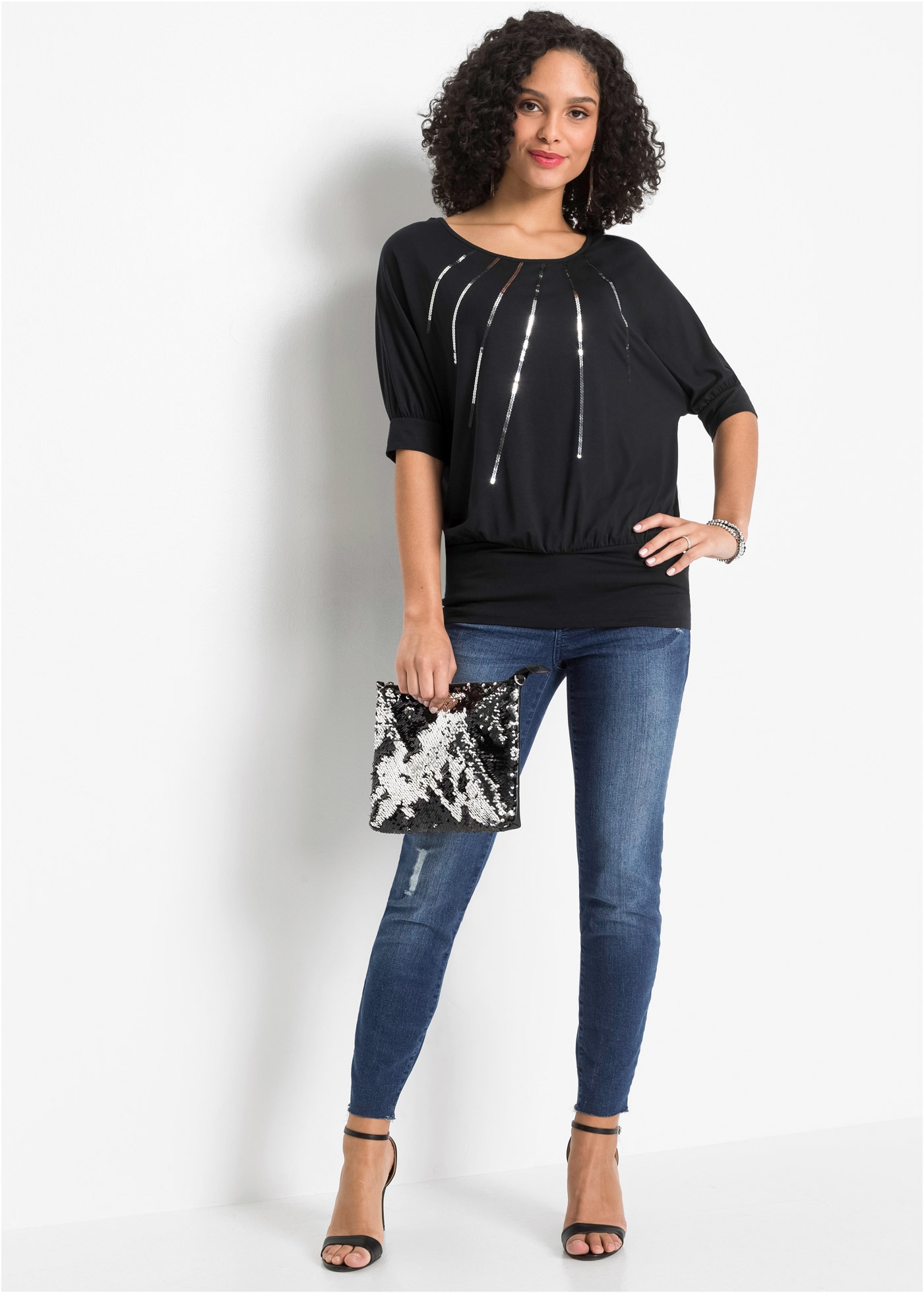 bonprix T-Shirt »Shirt aus fließendem Viskose-Mix« Shirt aus fließendem Viskose-Mix