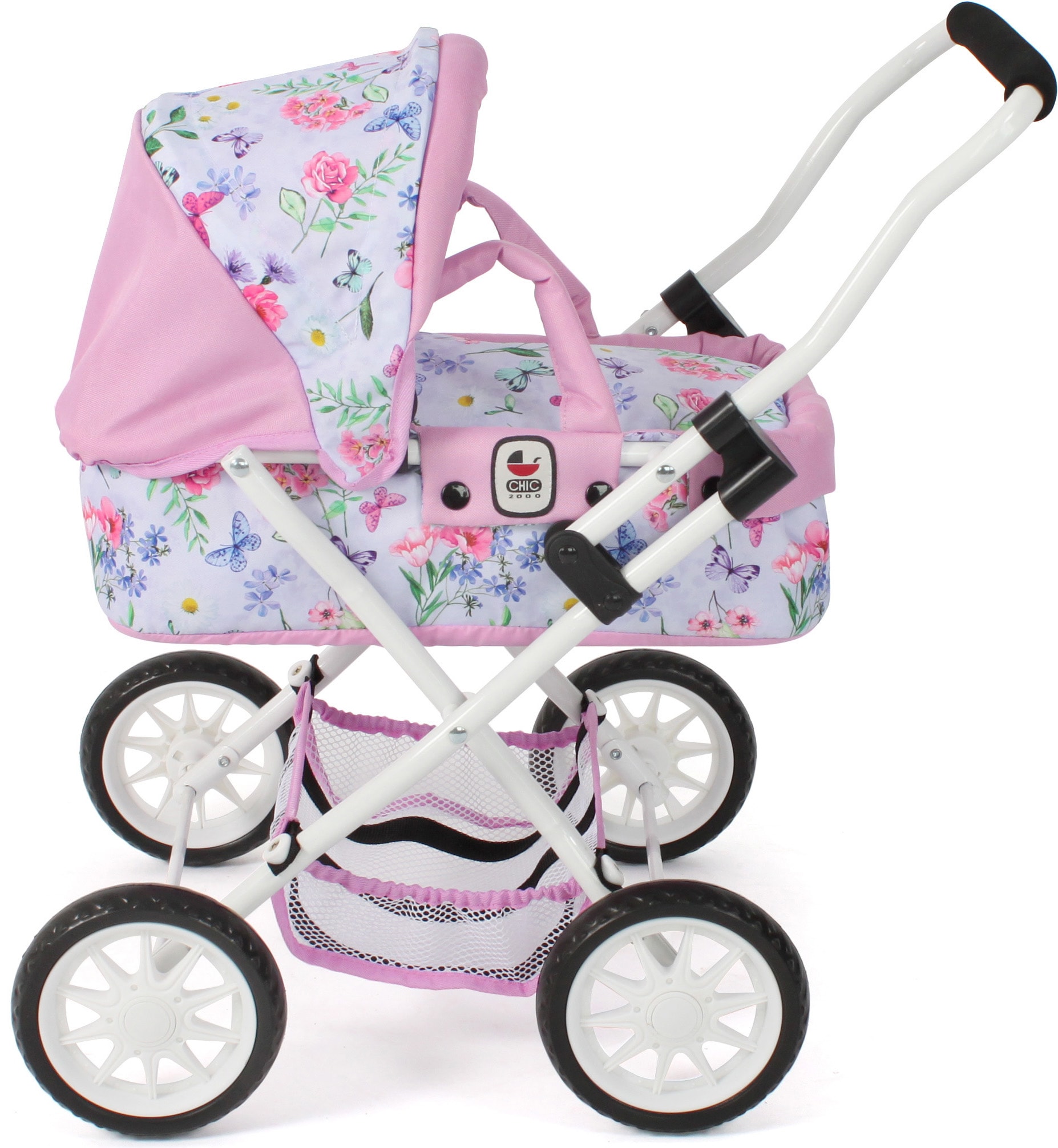 CHIC2000 Puppenwagen »Smarty, Flowers«, mit herausnehmbarer Tragetasche