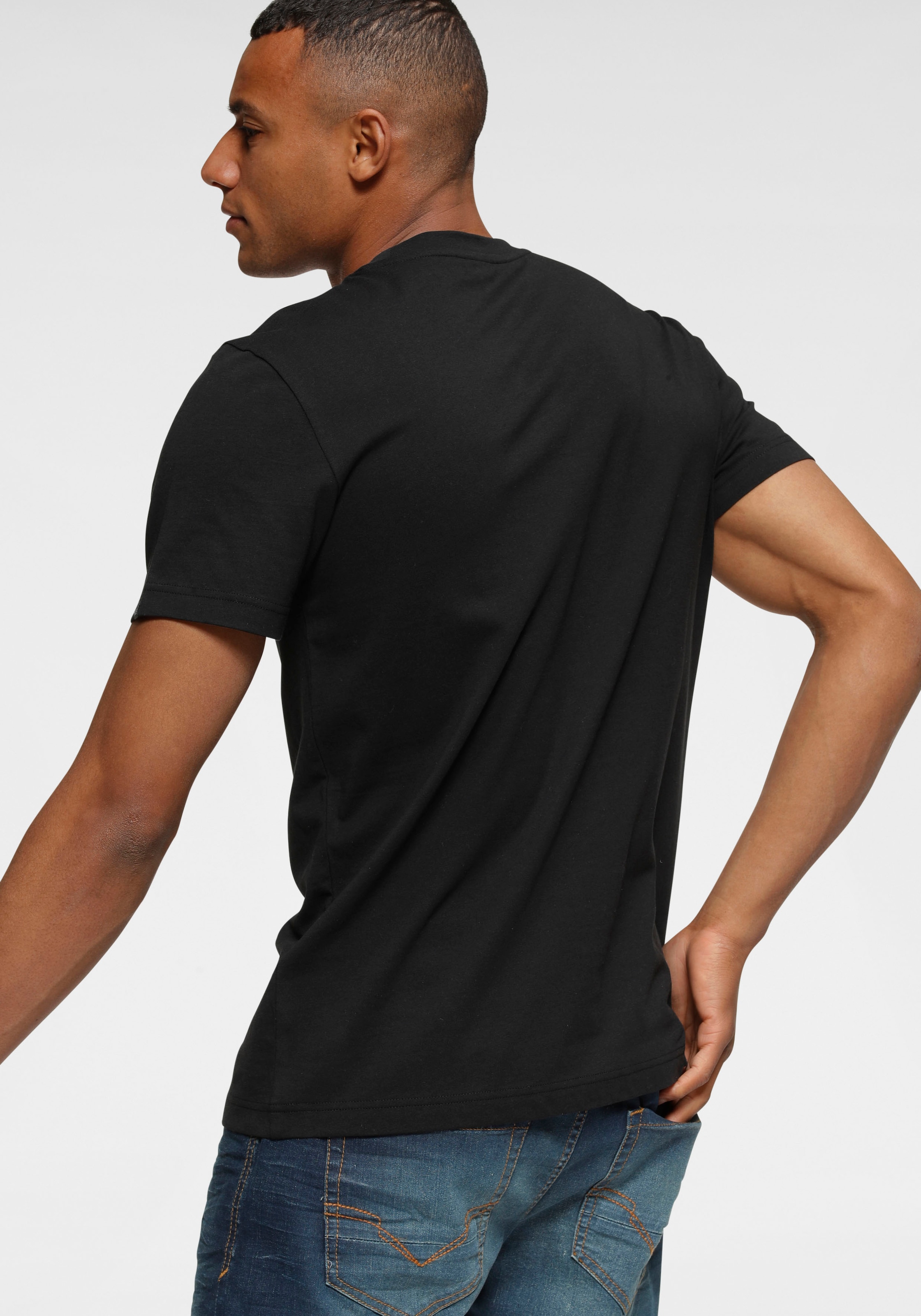 H.I.S Rundhalsshirt, Kurzarm, schmale Passform, mit Print, Rundhals, aus Baumwolle