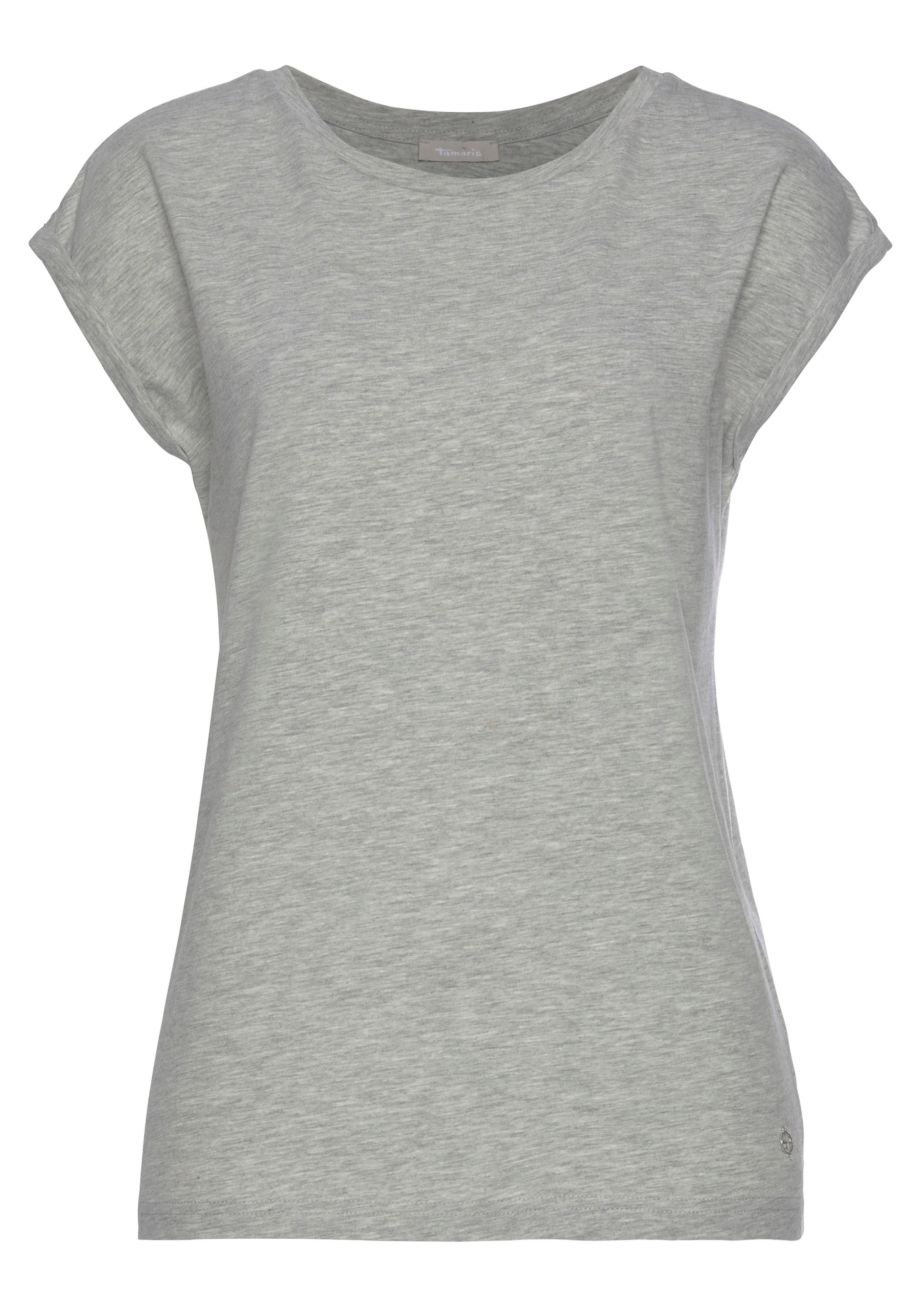 Tamaris T-Shirt, Kurzarm, Regular Fit, unifarben, mit Rundhalsausschnitt