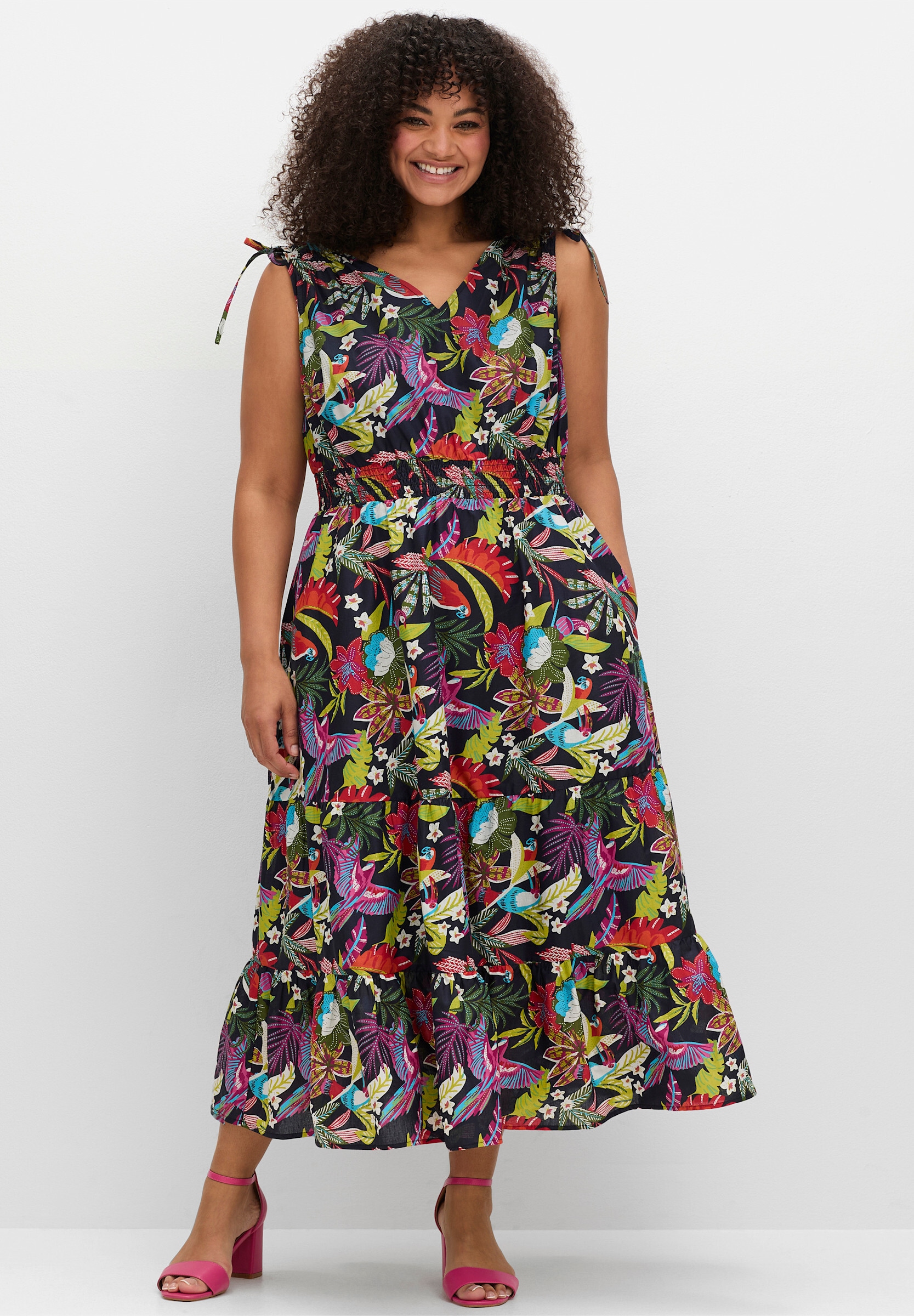 sheego by Joe Browns Maxikleid »Maxikleid Maxikleid mit farbenfrohem Print« Ohne Tasche