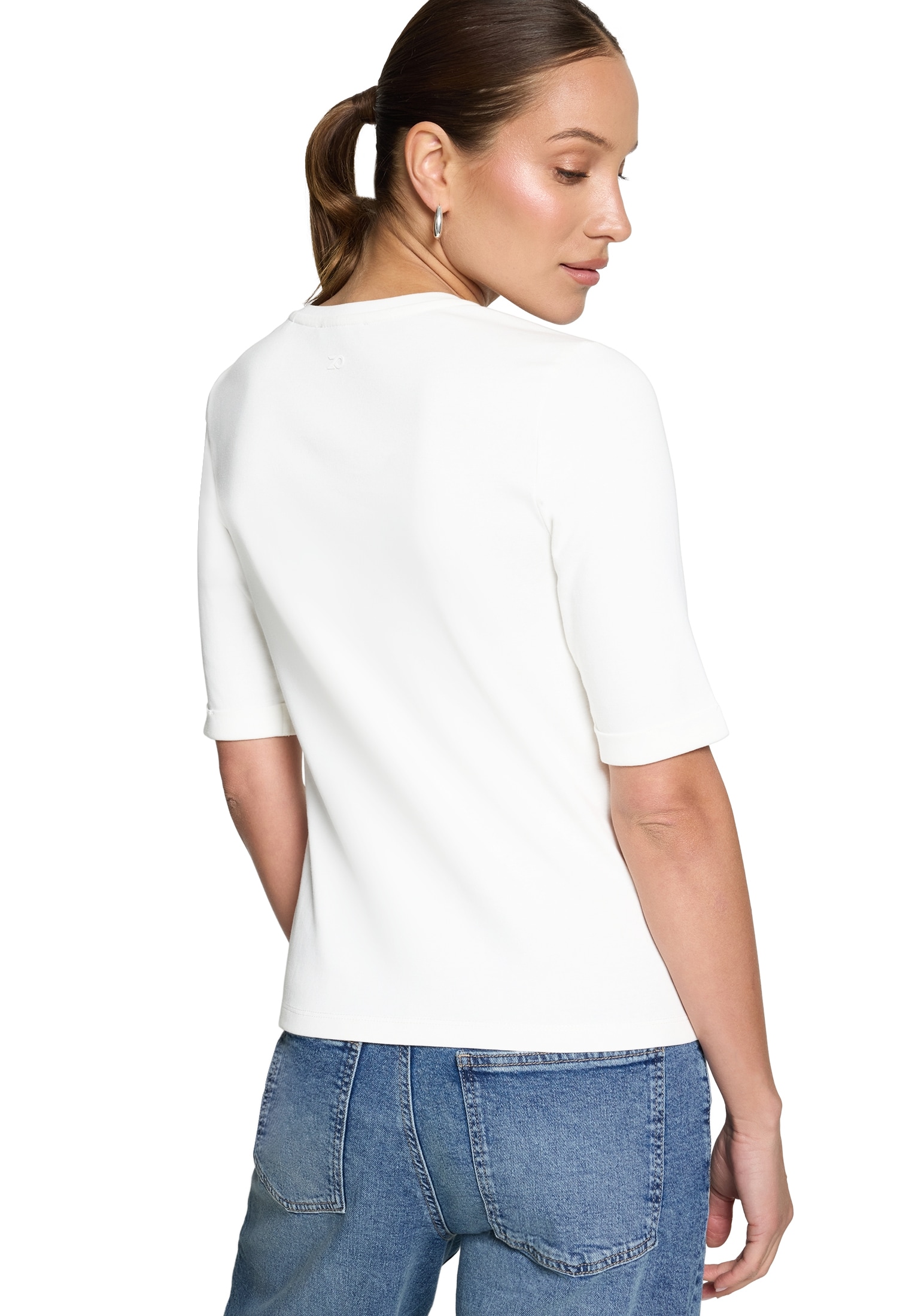 Zero Rundhalsshirt »Basic Shirt mit V-Ausschnitt«