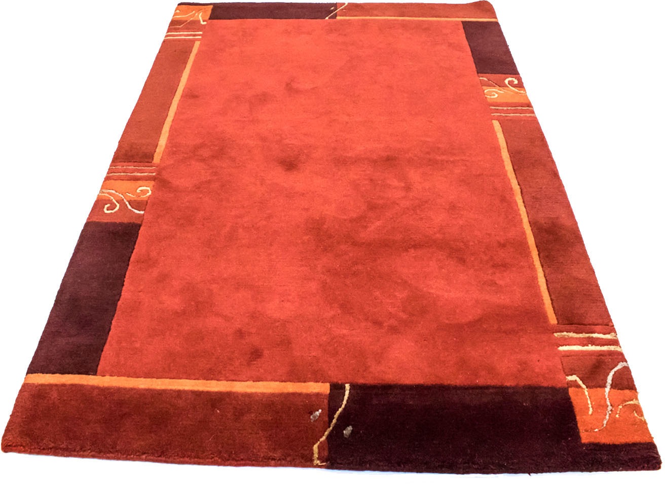 morgenland Wollteppich »Nepal Teppich handgeknüpft bei handgeknüpft OTTO rechteckig, bestellen rost«