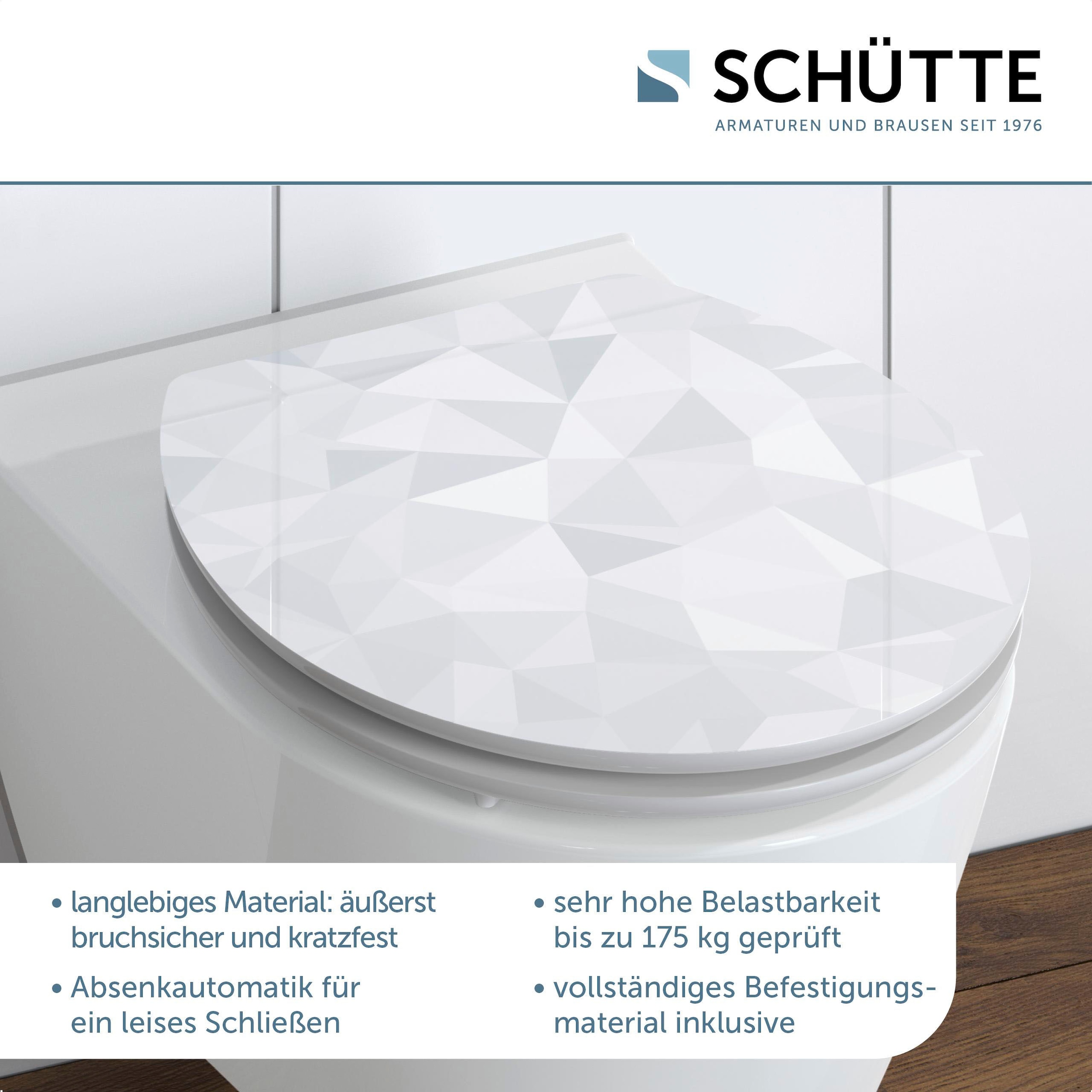 Schütte WC-Sitz »Diamond«, High Gloss mit MDF Holzkern, mit Absenkautomatik