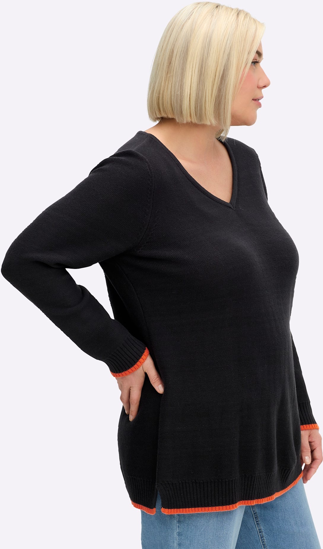 Sheego V-Ausschnitt-Pullover »Pullover«