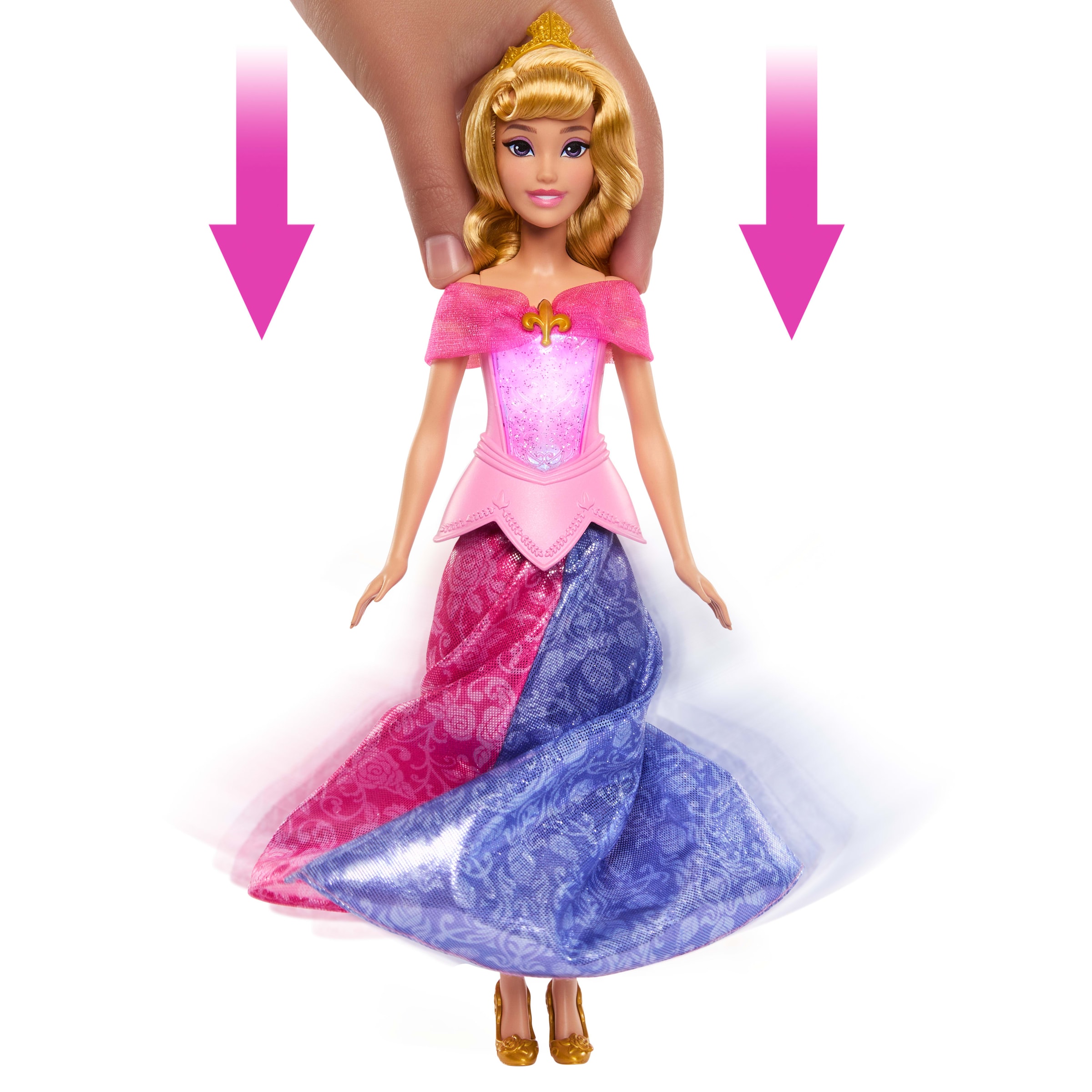 Mattel® Anziehpuppe »Disney Prinzessin Aurora Verwandlungs-Puppe« mit Leuchtfunktion