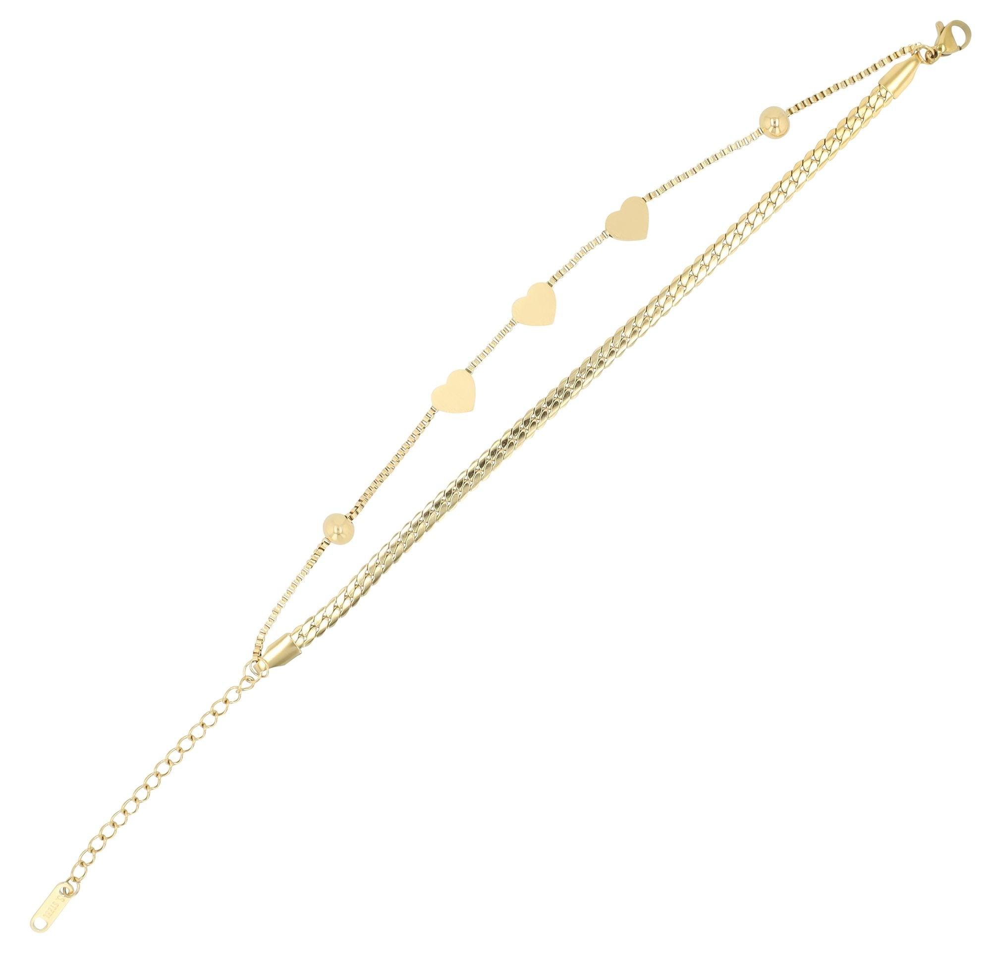 Adelia´s Armband »Damen Armband ¿ Herz aus Edelstahl 17+5 cm«