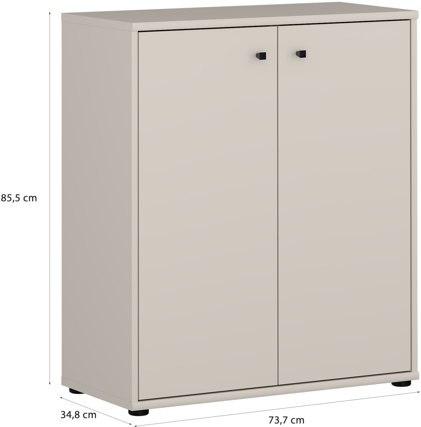FORTE Kommode »Tempra, Kommode, 2 große Türen , Höhe 85,5 cm« Breite 73,7 cm