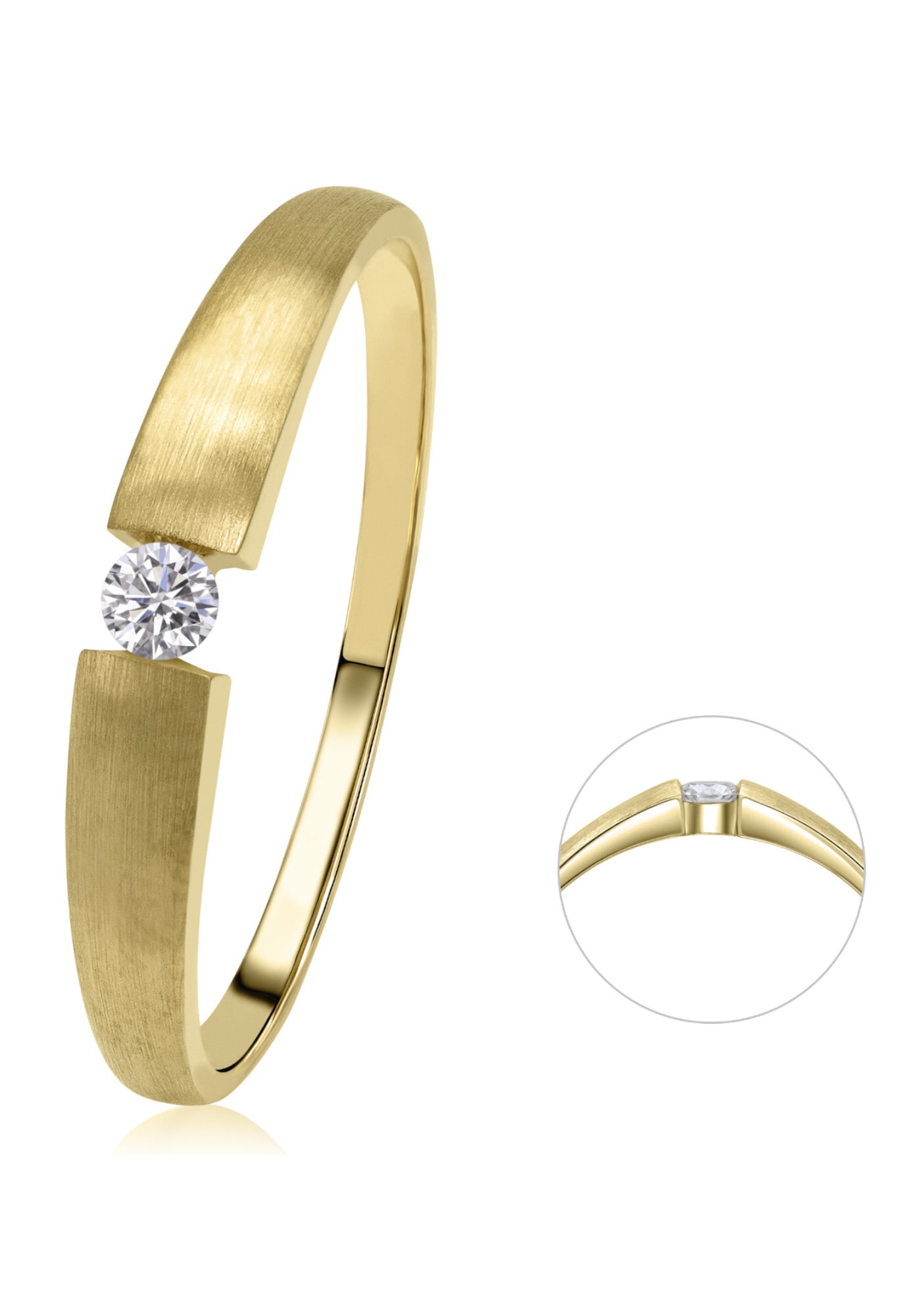 Diamantring »0,07 ct Diamant Brillant Ring aus 585 Gelbgold«