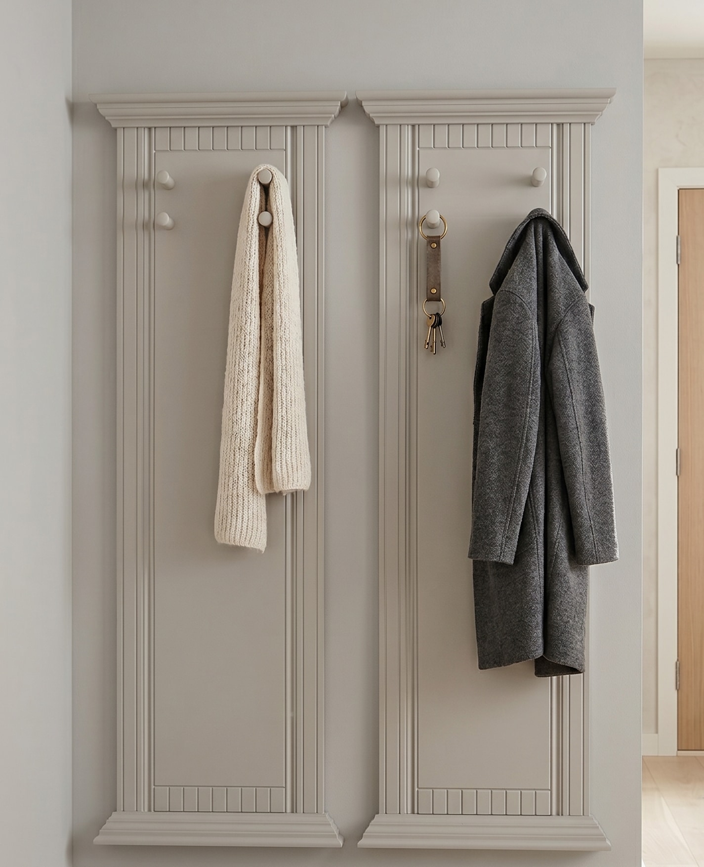 OTTO home Garderobenpaneel »Rustic« 2 Stk. tlg. (2 Stück), aus massiver Kiefer, mit dekorativen Fräsungen