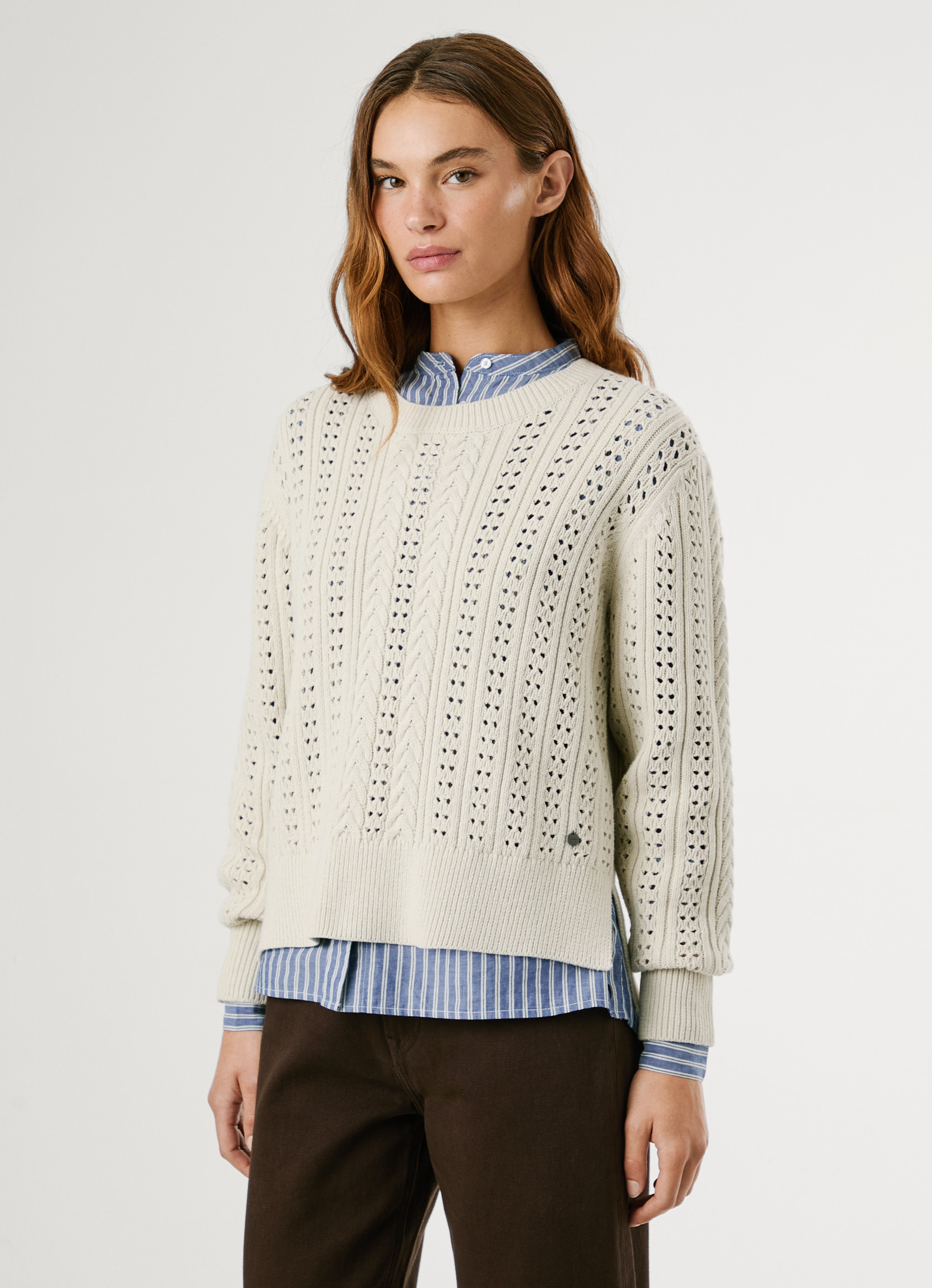 Pepe Jeans Strickpullover »CANDIDE«, mit Lochmuster