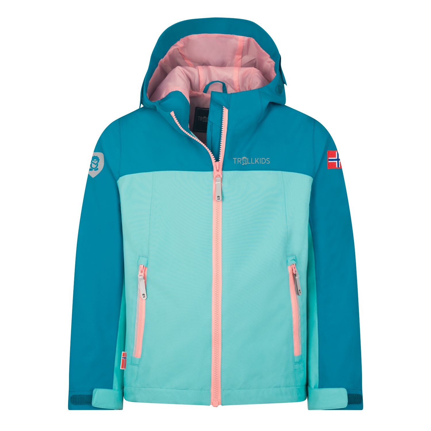 TROLLKIDS Regenjacke »Kids Telemark Jacket« mit angeschnittener, verstellbarer Kapuze, wasserdicht, winddicht