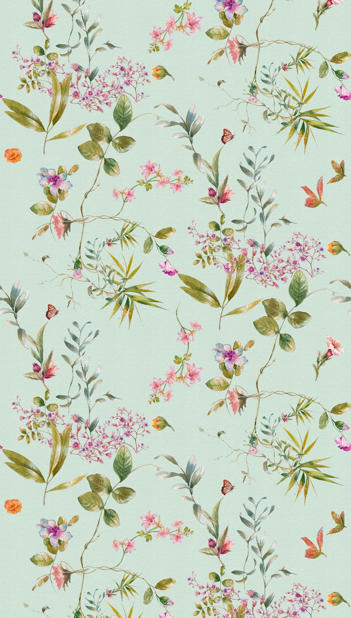 living walls Fototapete »THE WALL III Blumen-Tapete Motivtapete Blümchen Blumen« matt glatt Vliestapete floral für Schlafzimmer Küche Wohnzimmer Blumen Design