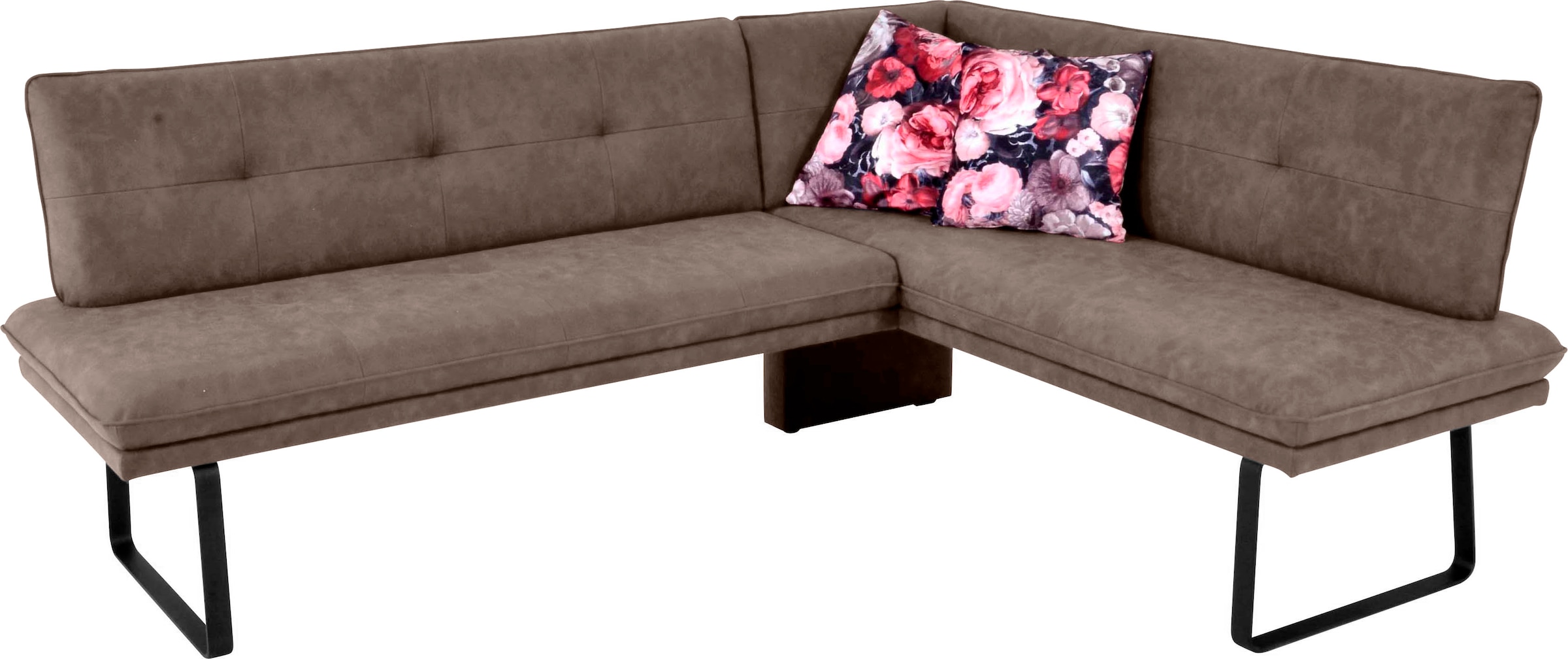 K+W Komfort & Wohnen Eckbank 1 Stk. tlg. Polstereckbank in Spitzkissenoptik, Sitz und Rücken gesteppt