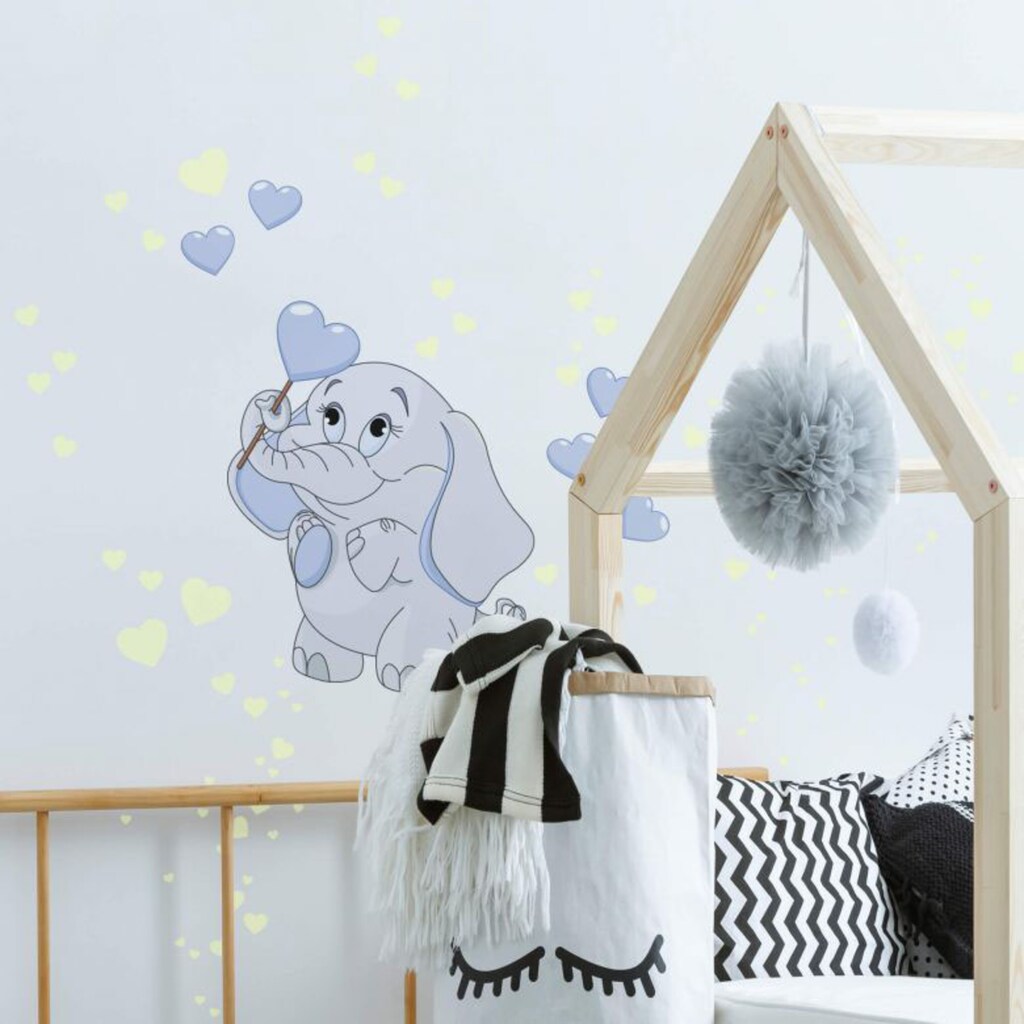 Wall-Art Wandtattoo »Elefantenbaby Leuchtsticker«, (1 St.)