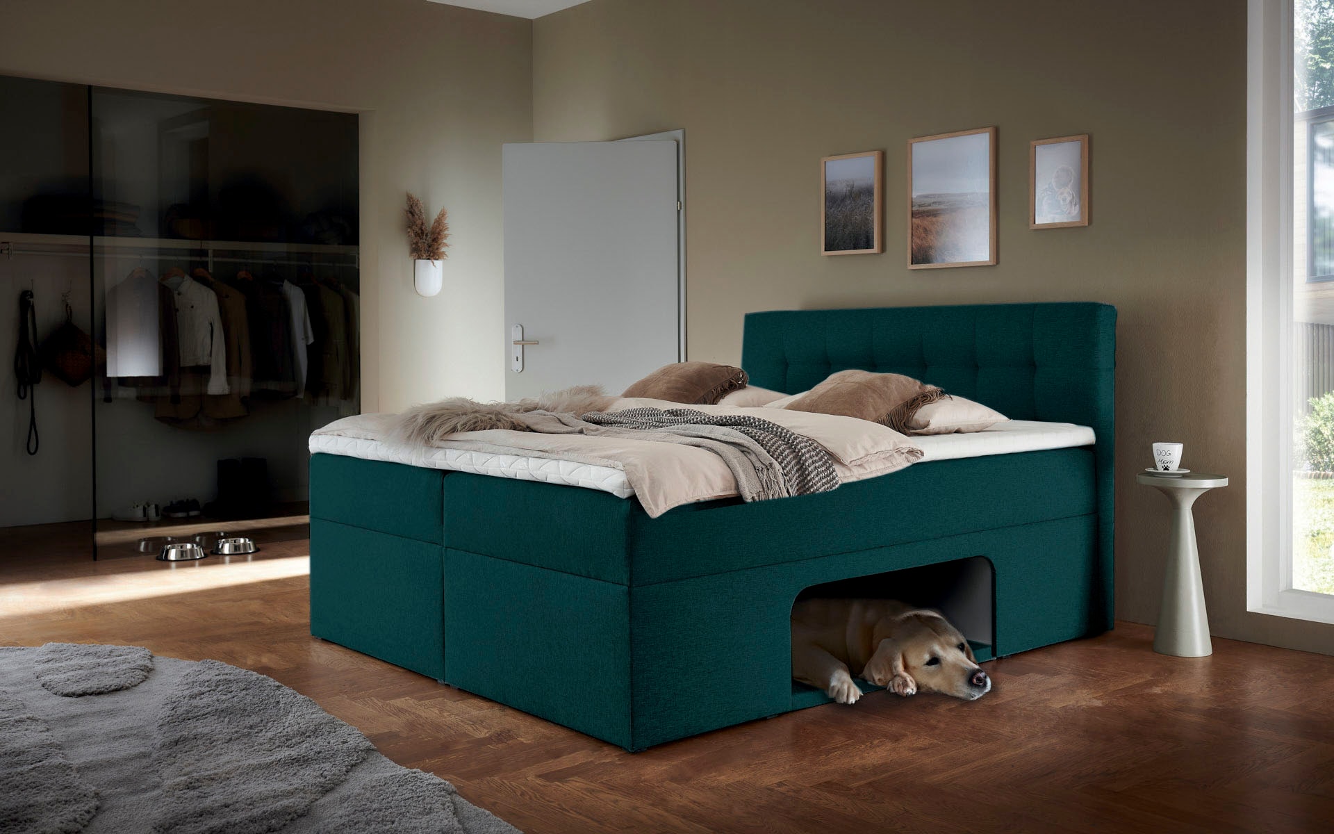 Home affaire Boxbett »Carolin« mit Nische inkl. gepolsterter Unterlage für Haustiere
