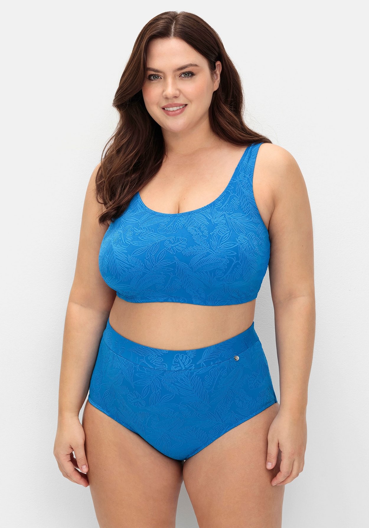 Sheego Bikini-Hose »Hohe formende Bikinihose mit Blumen-Struktur«